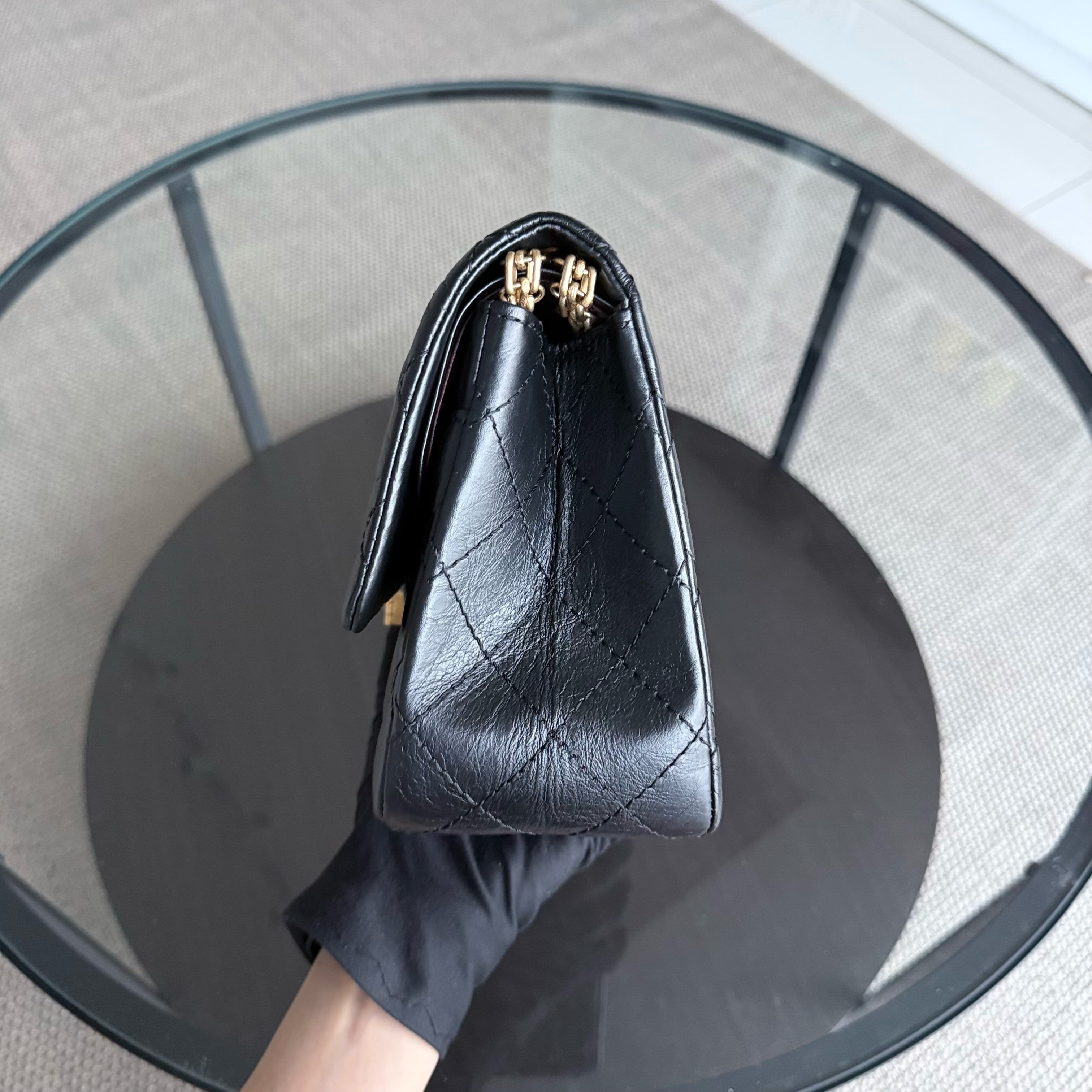 Chanel 2.55 Reissue 226 - 28CM Quilted Aged Calfskin Black Gold Hardware