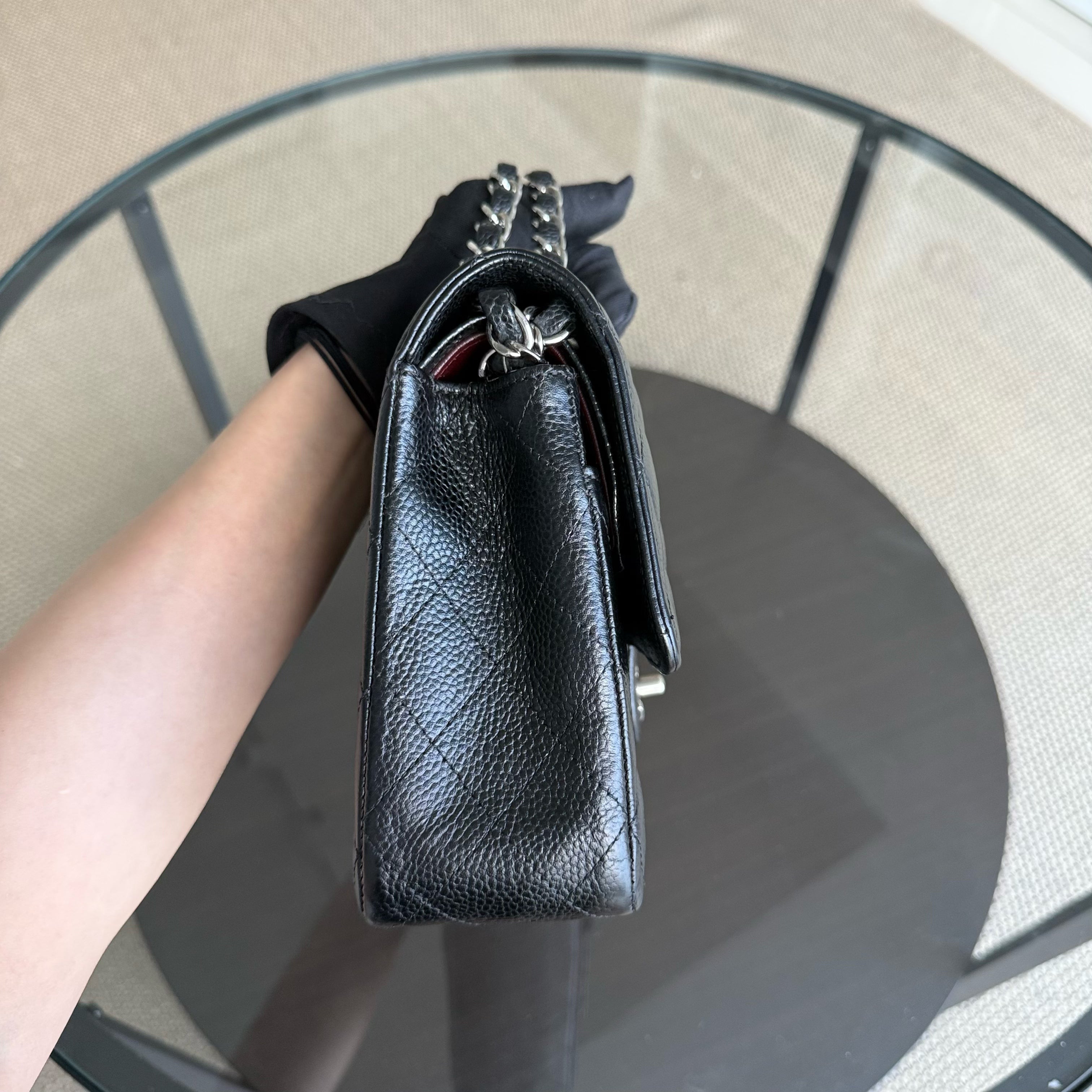 Chanel Classic Flap Medium - Caviar 25CM Quilted Black Silver Hardware Series 18