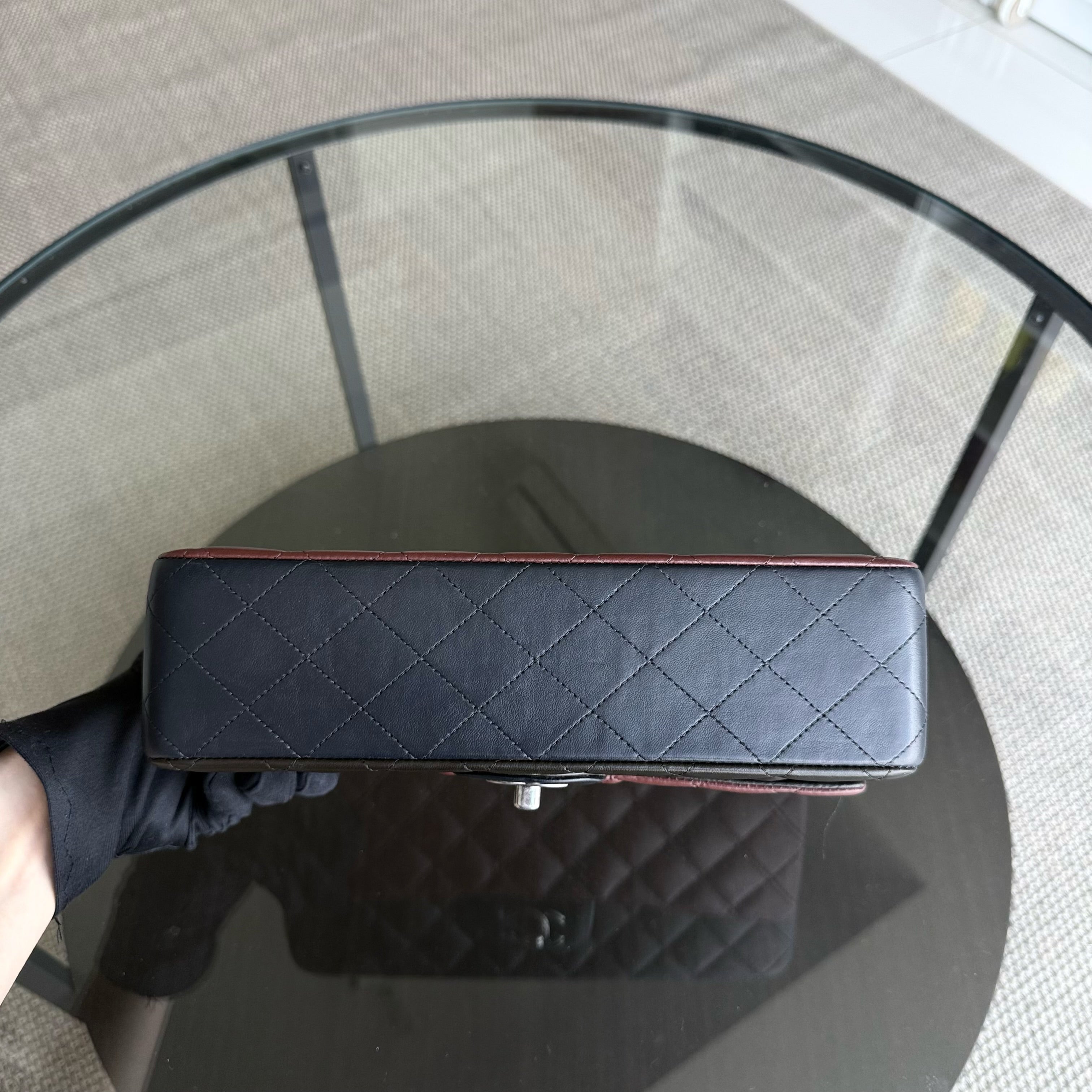 Chanel Classic Flap Medium - 25CM Quilted Lambskin Tri-Colo Silver Hardware Series 18