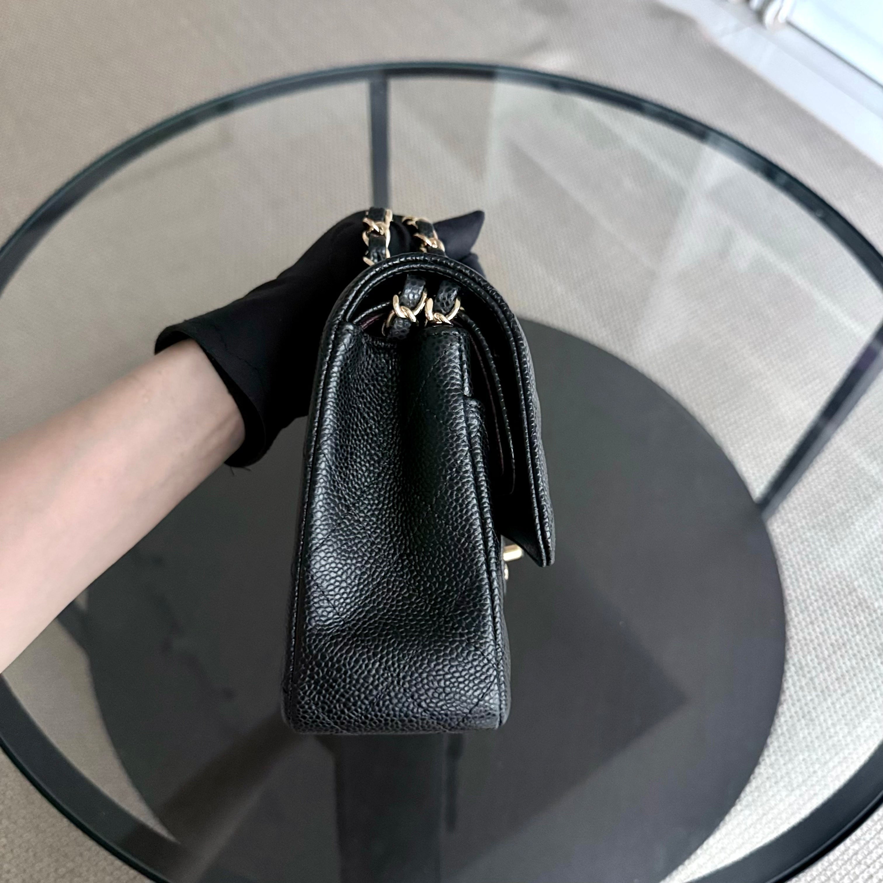 Chanel Classic Flap Medium - Caviar 25CM Quilted Black Gold Hardware Series 30