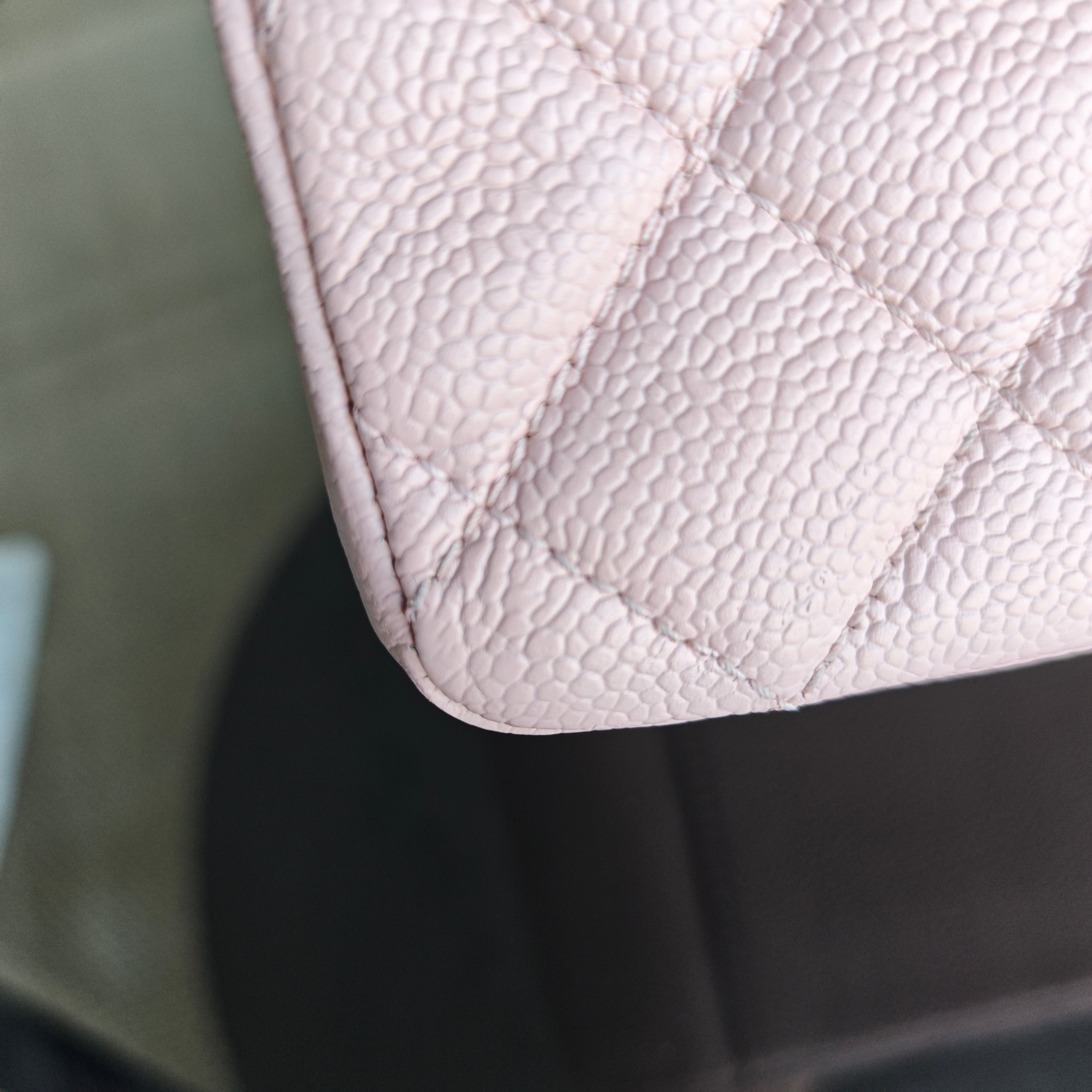 Chanel GST Grand Shopping Tote - Caviar Quilted Grained Calfskin Sakura Pink Silver Hardware Series 17