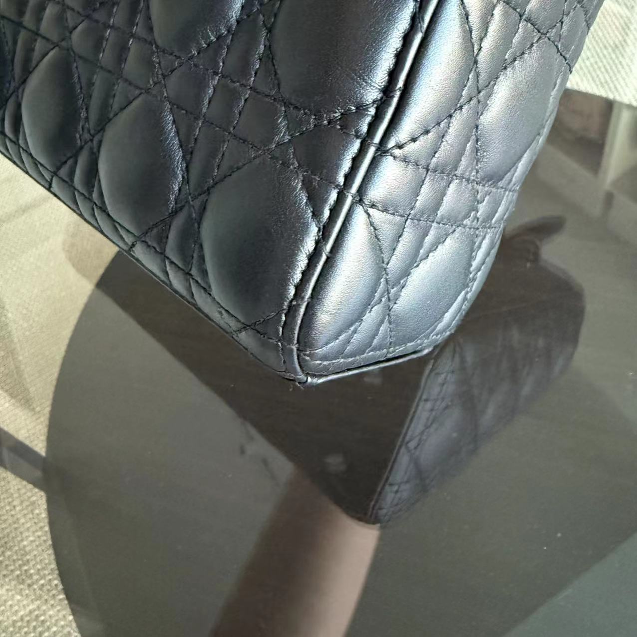 Dior Lady Small ABC - All Black Cannage Calfskin Black Hardware