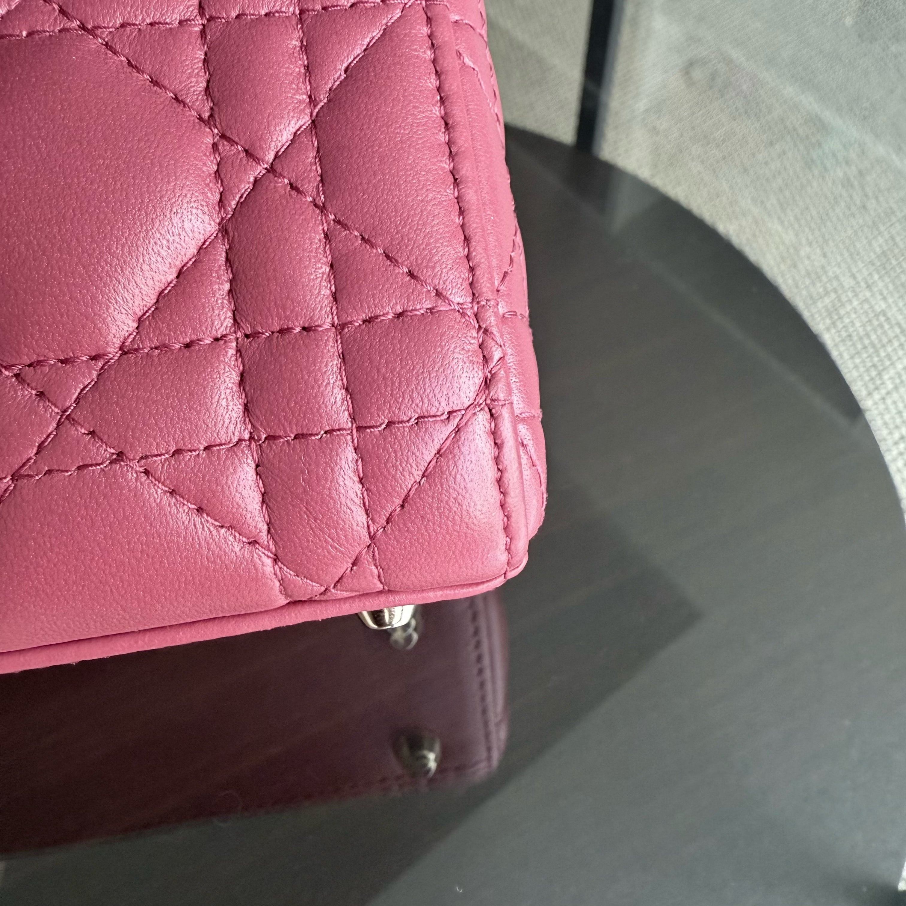 Dior Lady Mini - New Version All Pink Cannage Flap Bag Gold Hardware