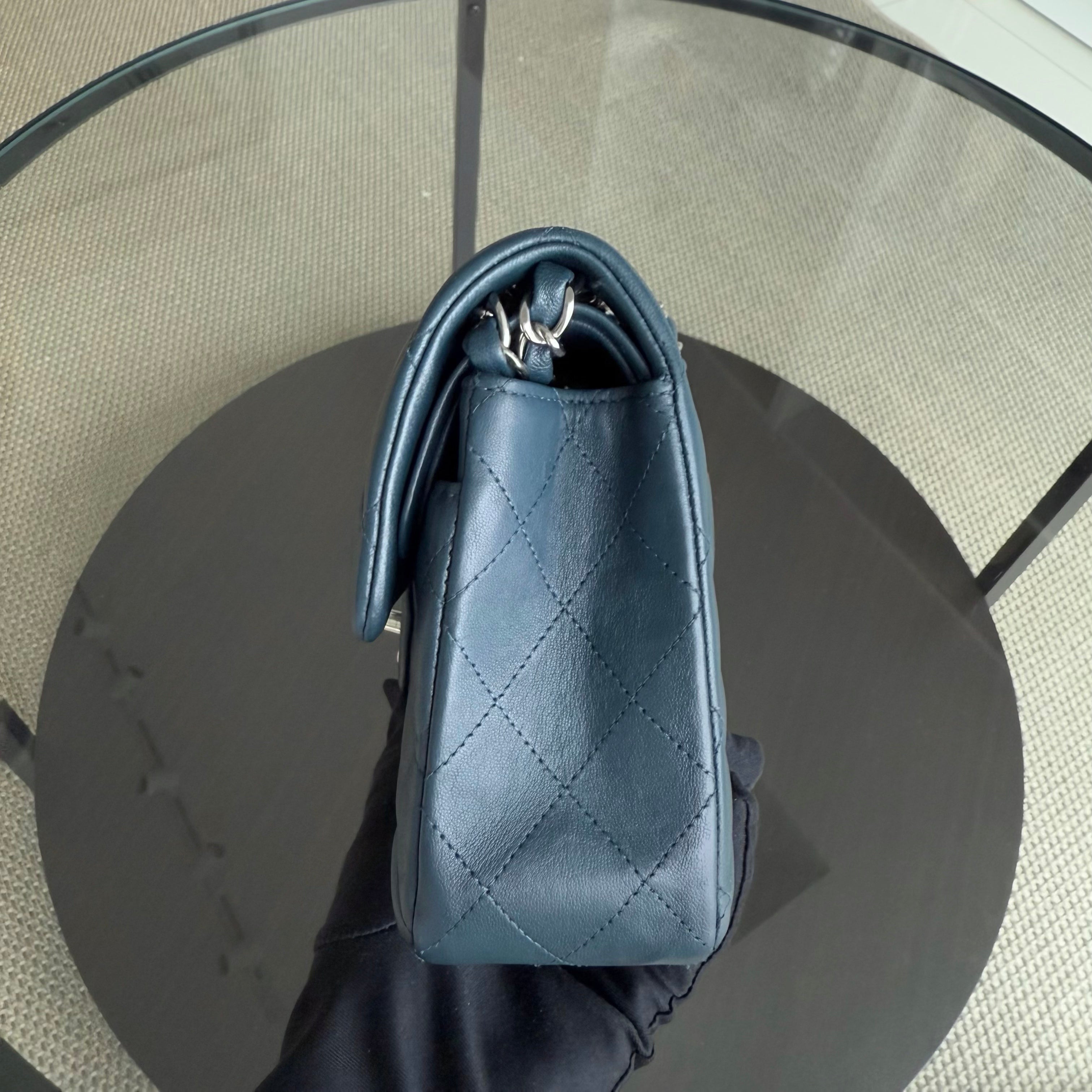 Chanel Classic Flap Small - 23CM Quilted Lambskin Dark Blue Silver Hardware Series 26