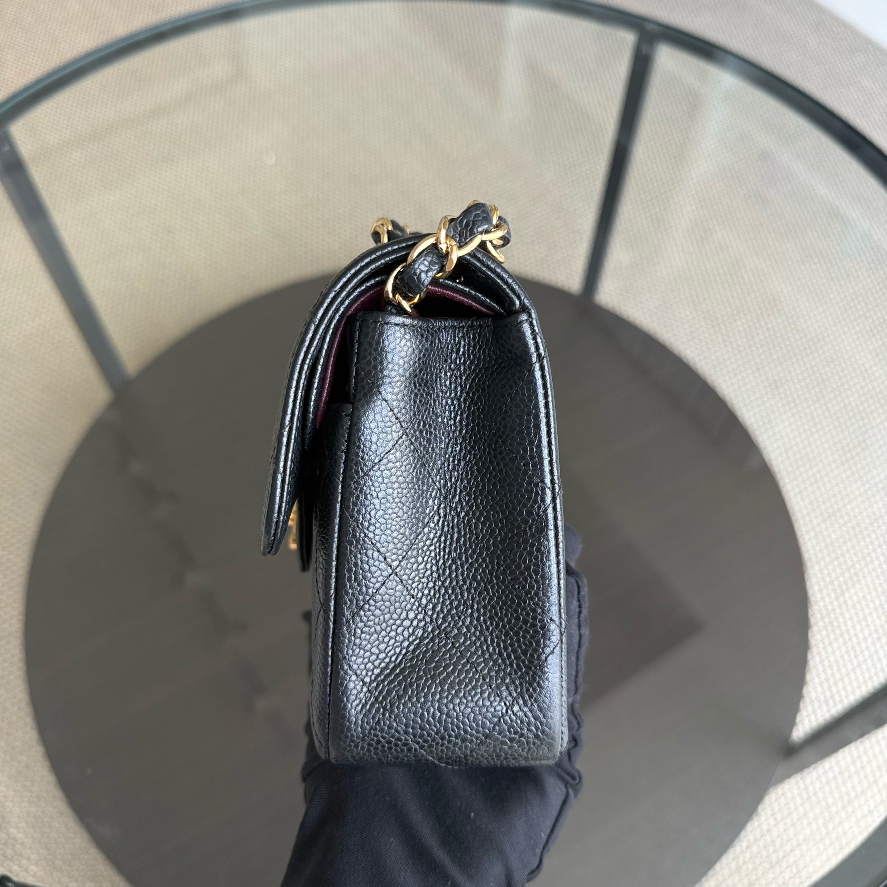 Chanel Classic Flap Small - Caviar 23CM Quilted Black Gold Hardware Series 16