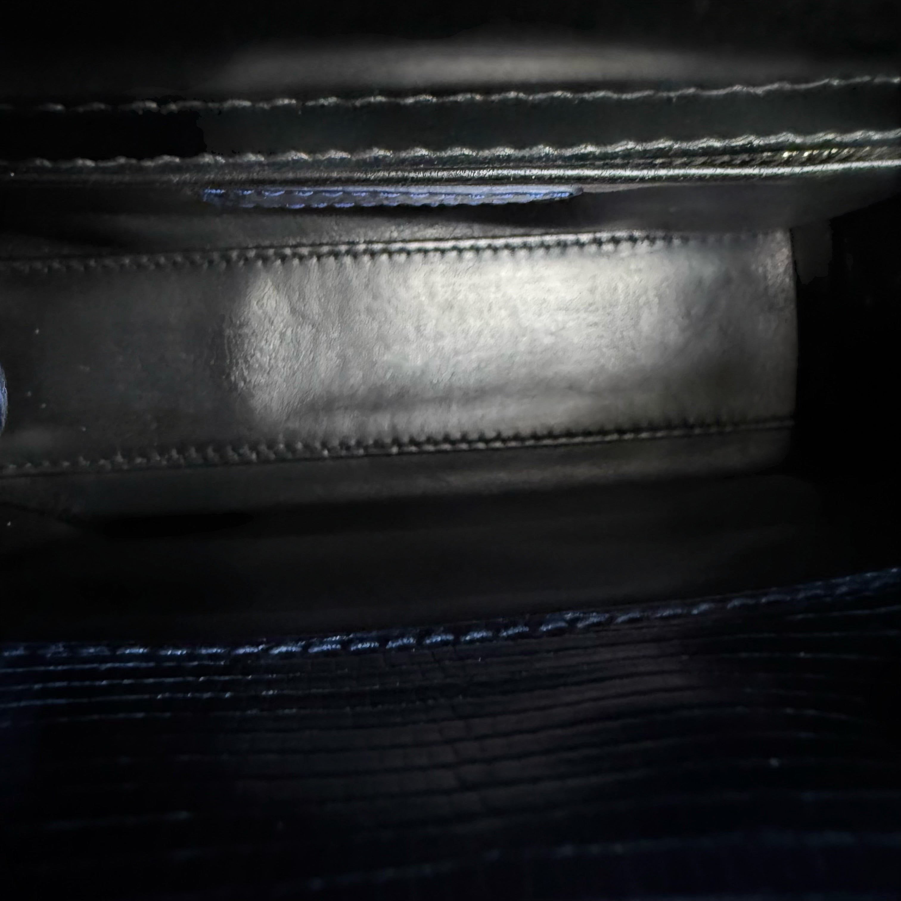 Dior Lady Mini - Exotic Lizard Dark Blue Silver Hardware