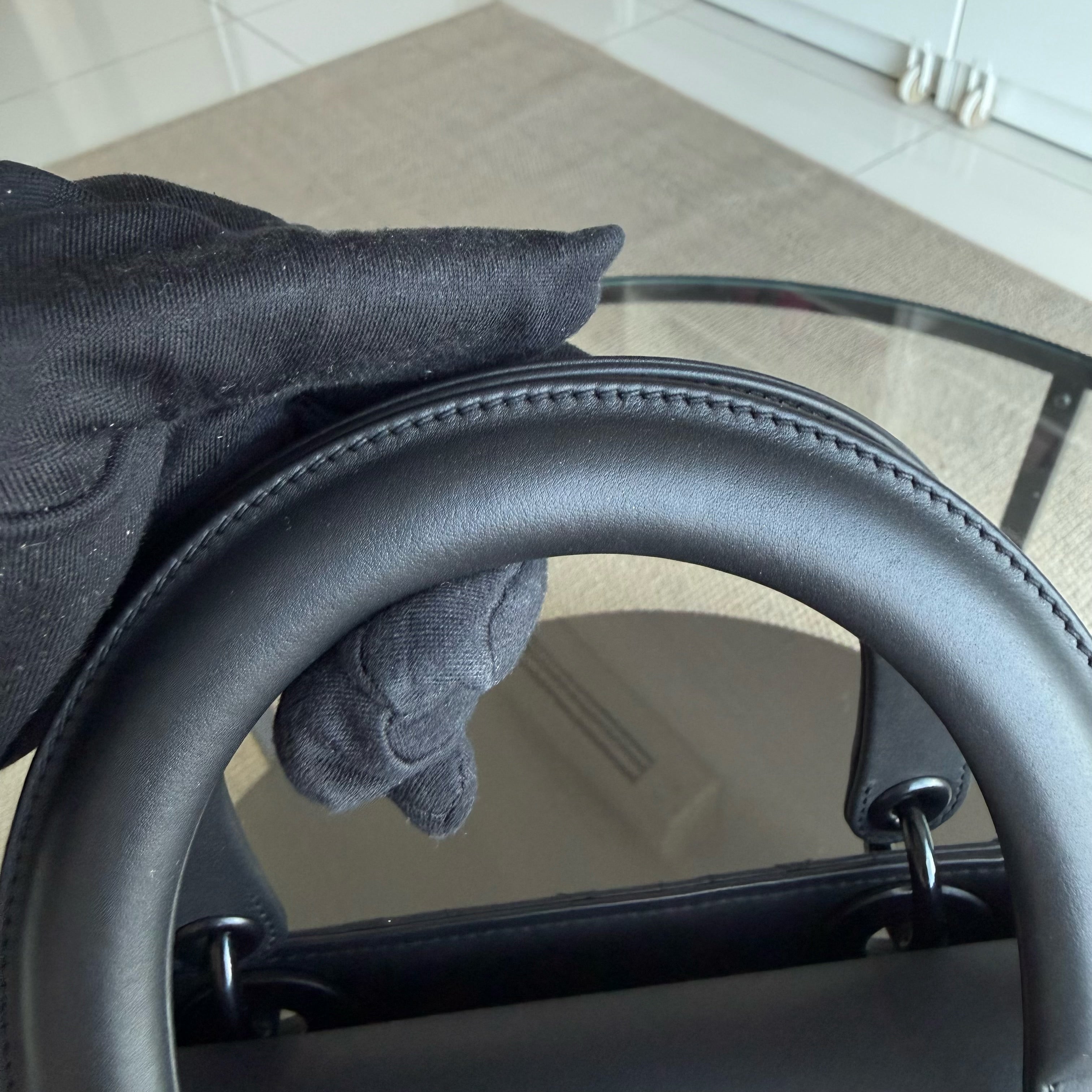 *Flap Open* Dior Lady Medium - Calfskin So Black Black Hardware NO STRAP