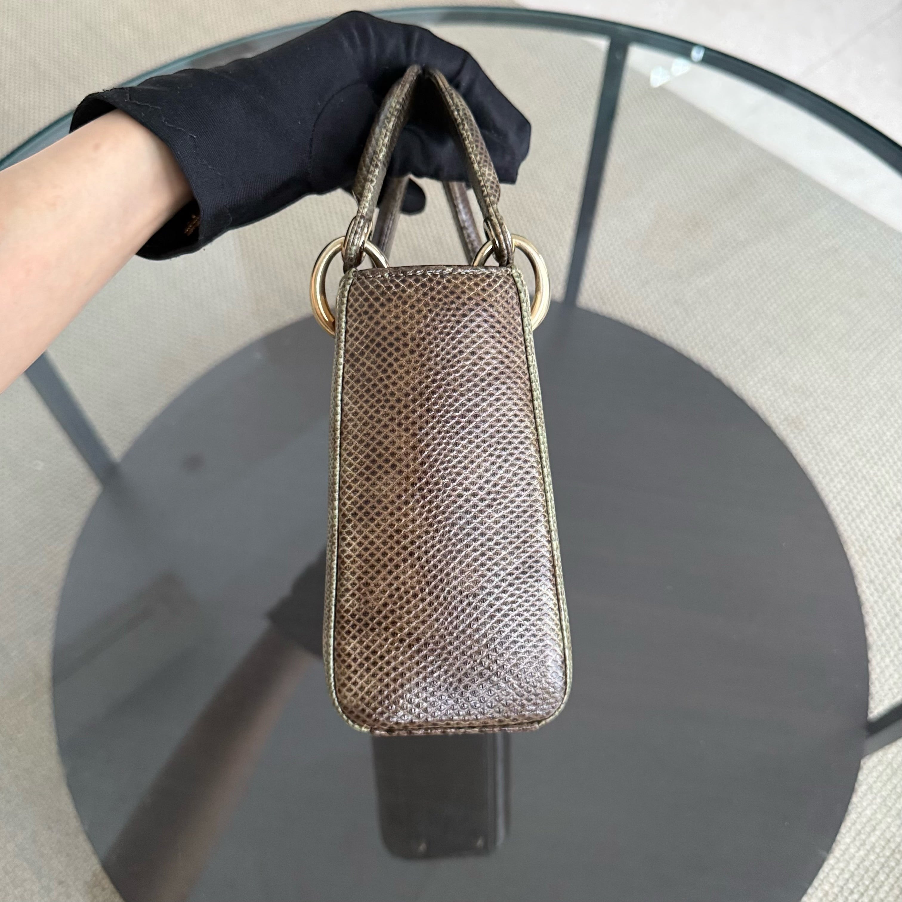 Dior Lady Mini - Exotic Lizard Gold Hardware