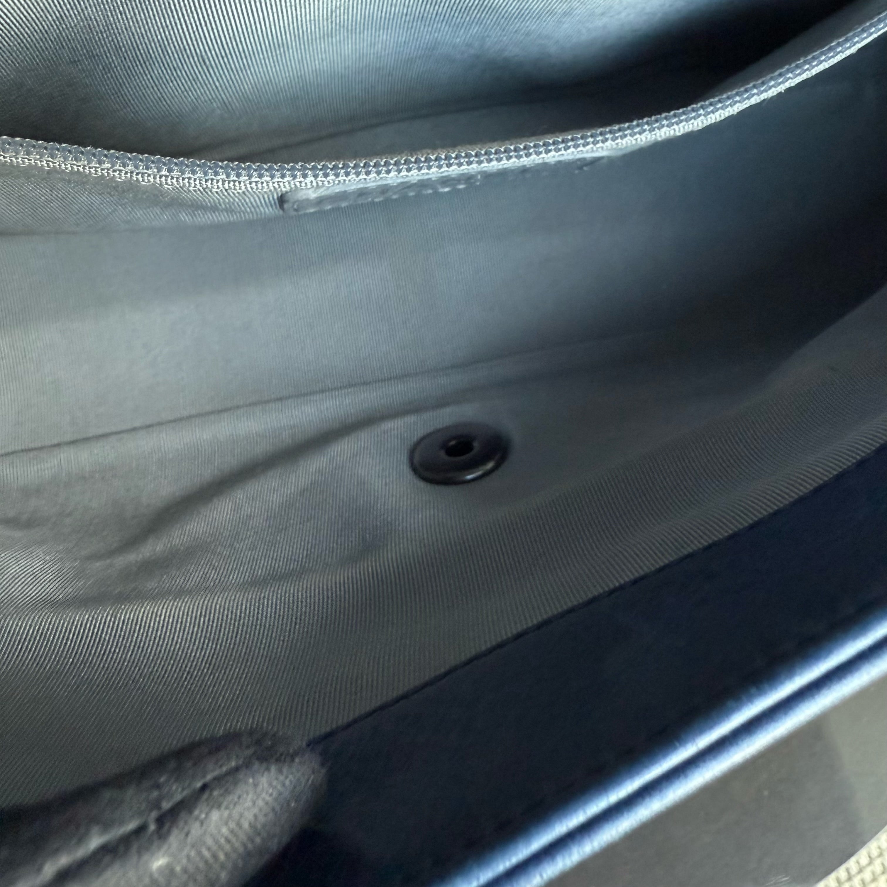 Chanel Seasonal Flap - 25CM Quilted Calfskin Blue Ruthenium Silver Hardware Series 20