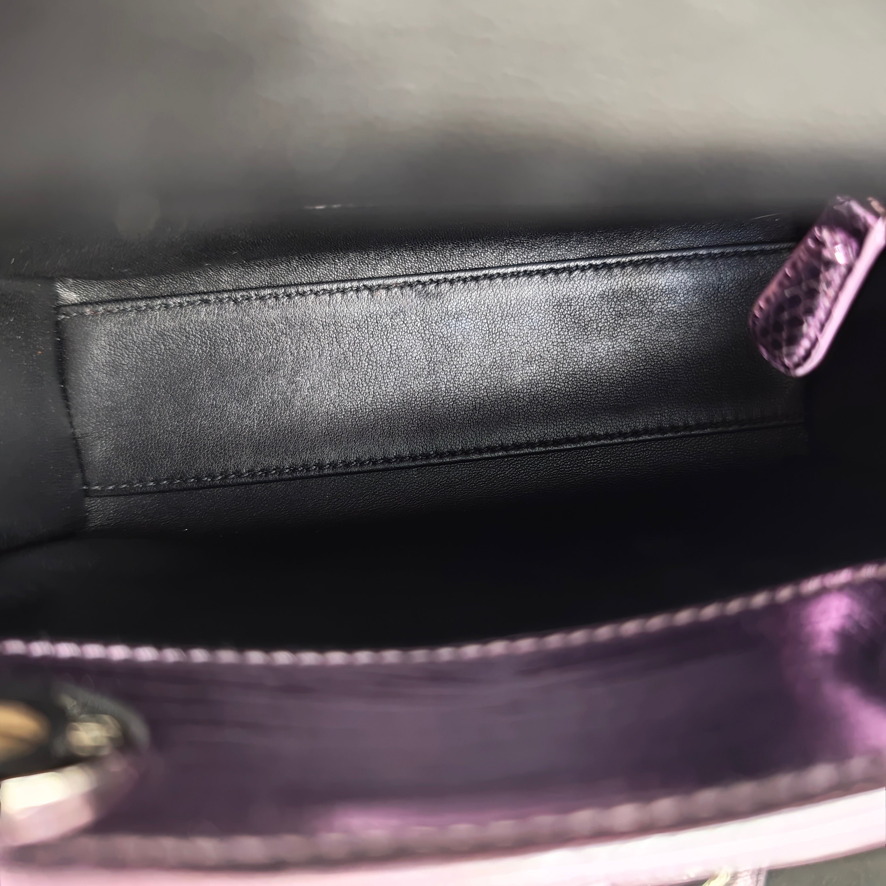 Dior Lady Mini - Exotic Lizard Light Purple Silver Hardware