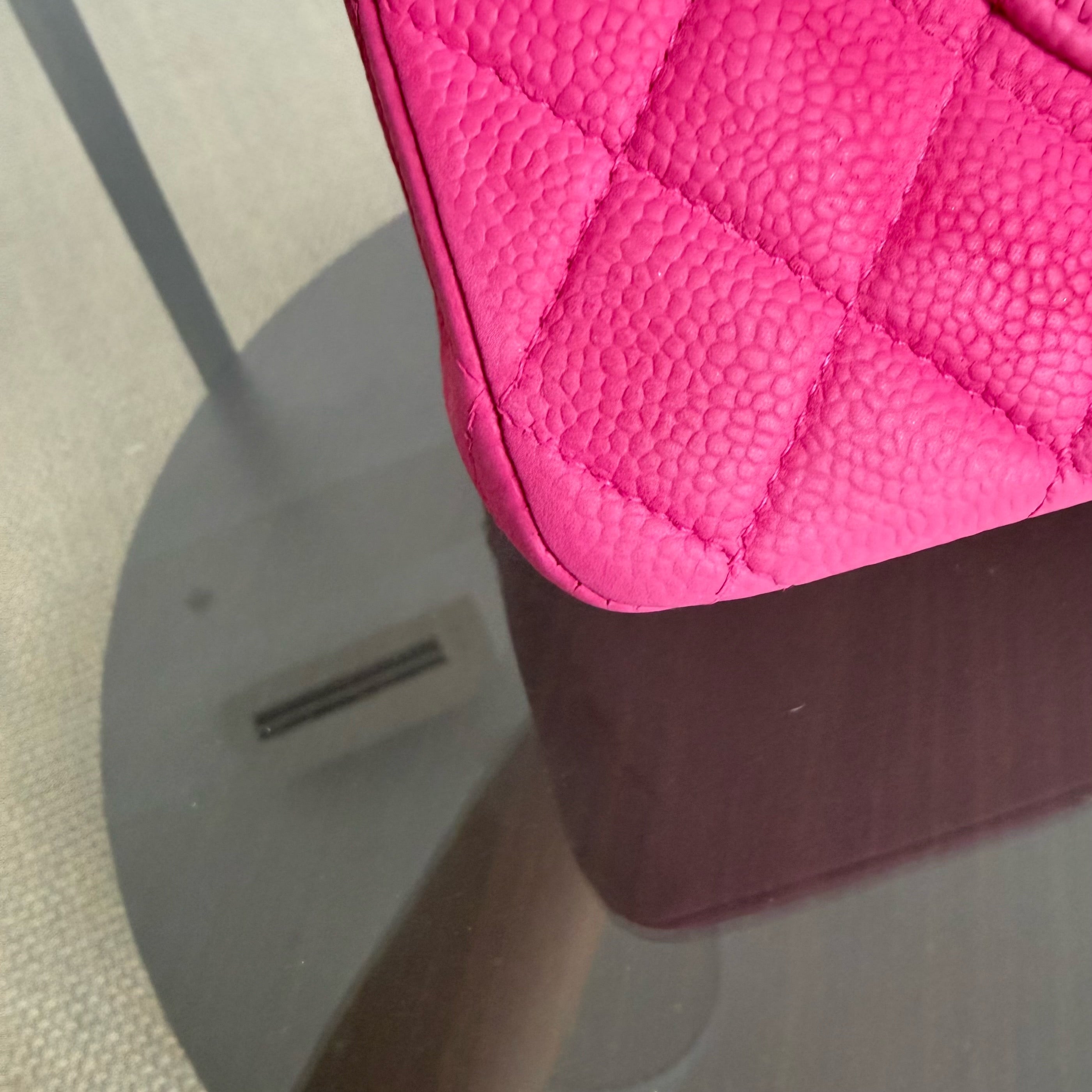 Chanel Classic Flap Medium - 25CM Quilted Caviar Pink Silver Hardware Series 18