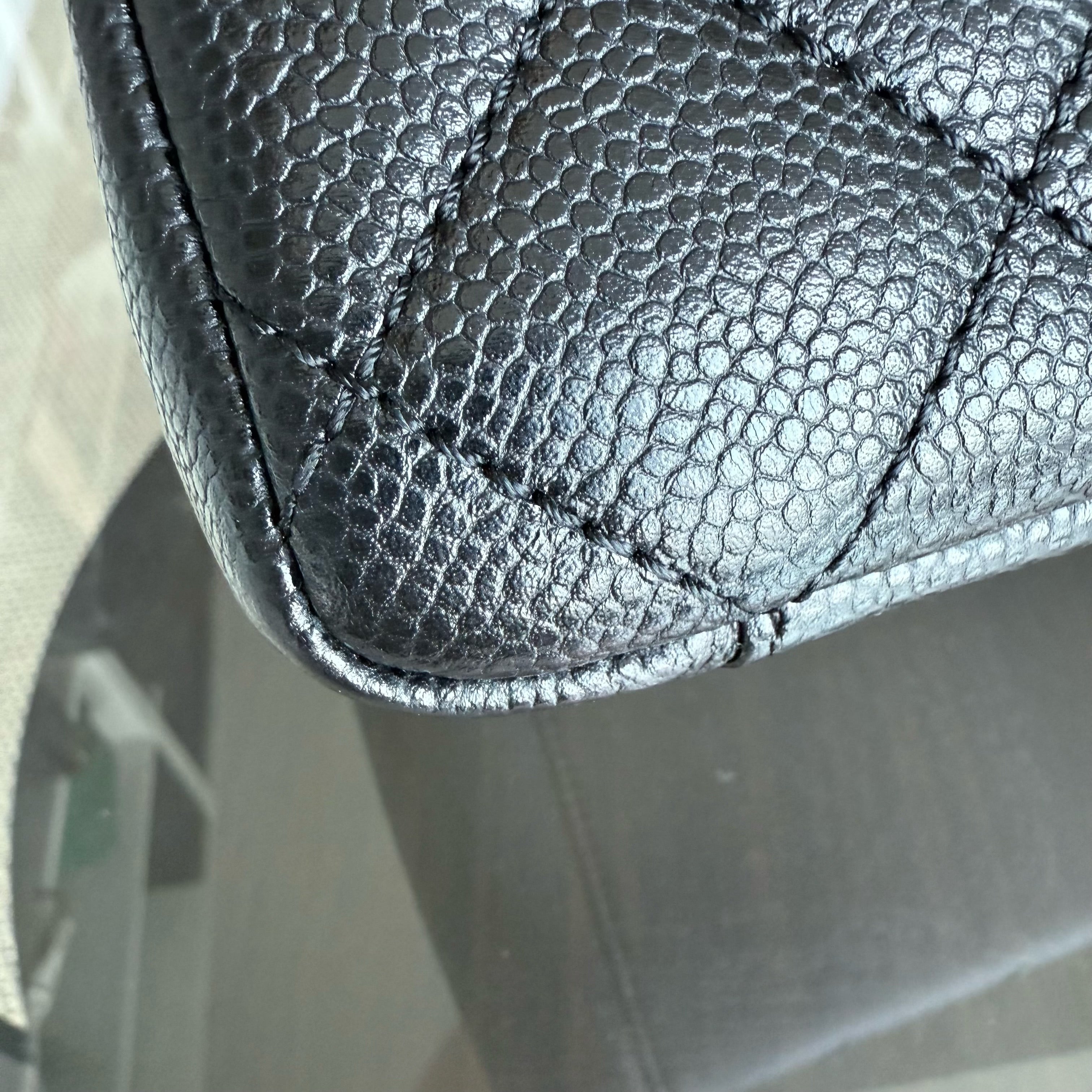 Chanel GST Grand Shopping Tote - Caviar Quilted Grained Calfskin Black Gold Hardware Series 18