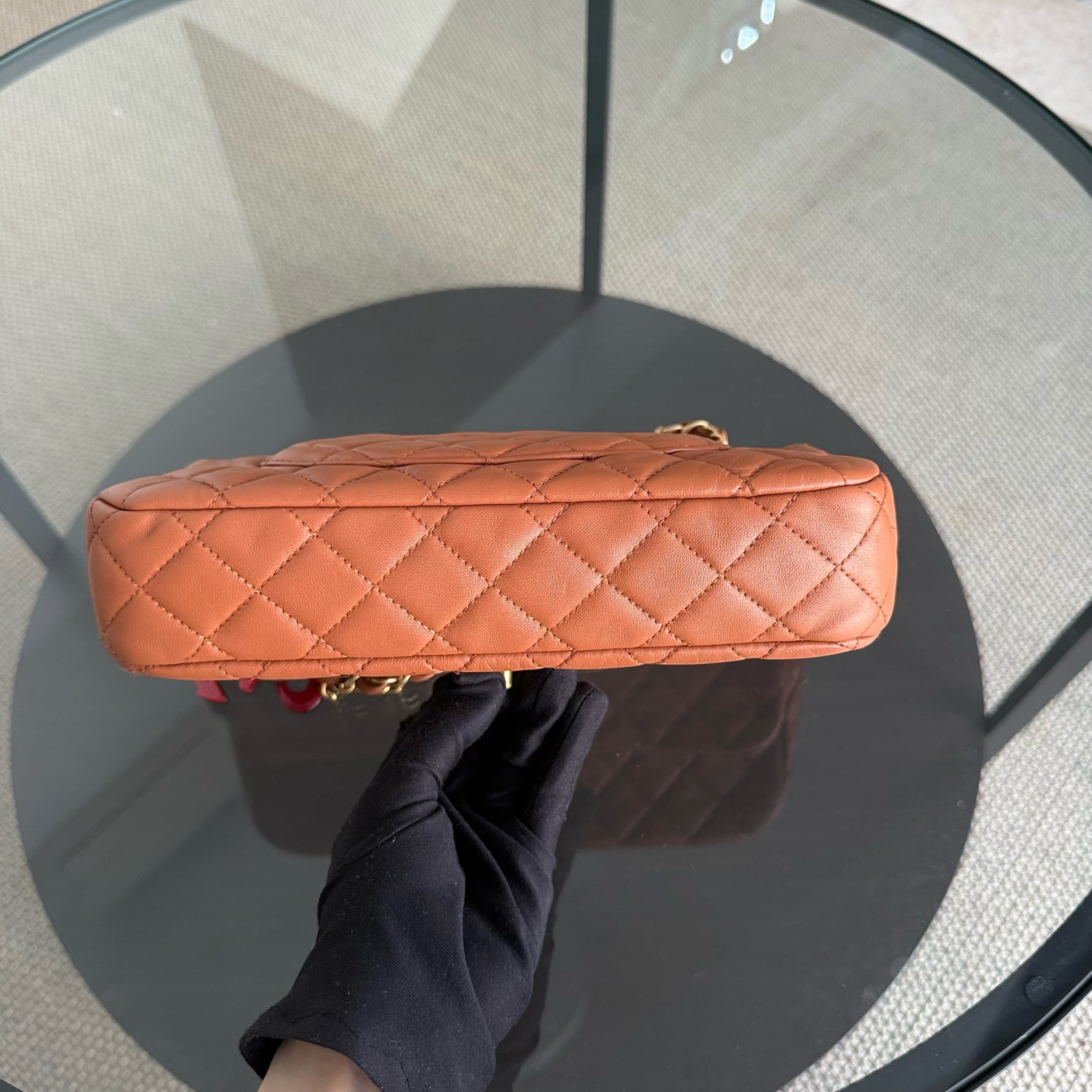 Chanel Classic Flap Medium - Special Valentine Edition 25CM Quilted Lambskin Red Gold Hardware Series 14