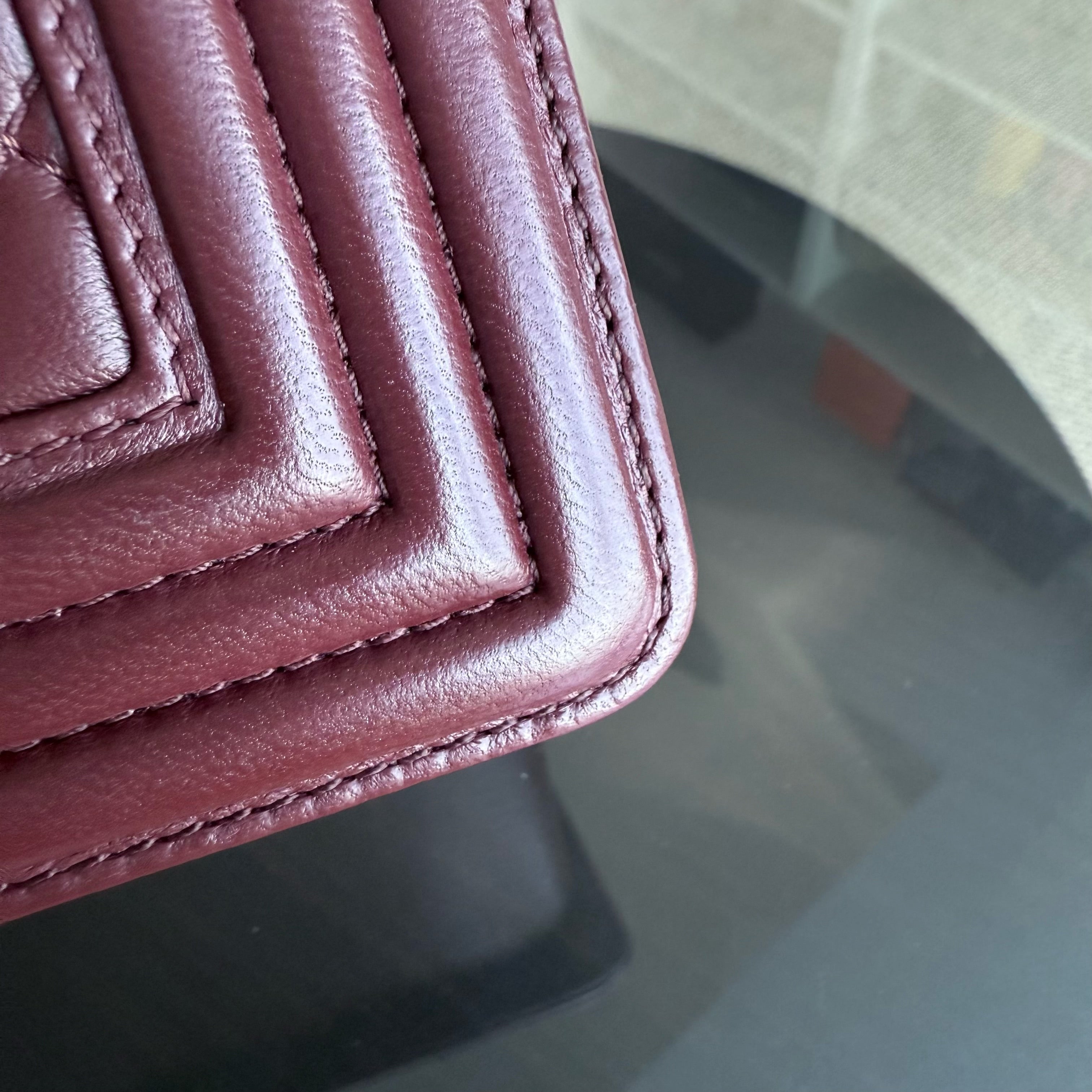 Chanel Boy Small - Quilted Lambskin Burgundy Ruthenium Silver Hardware Series 16