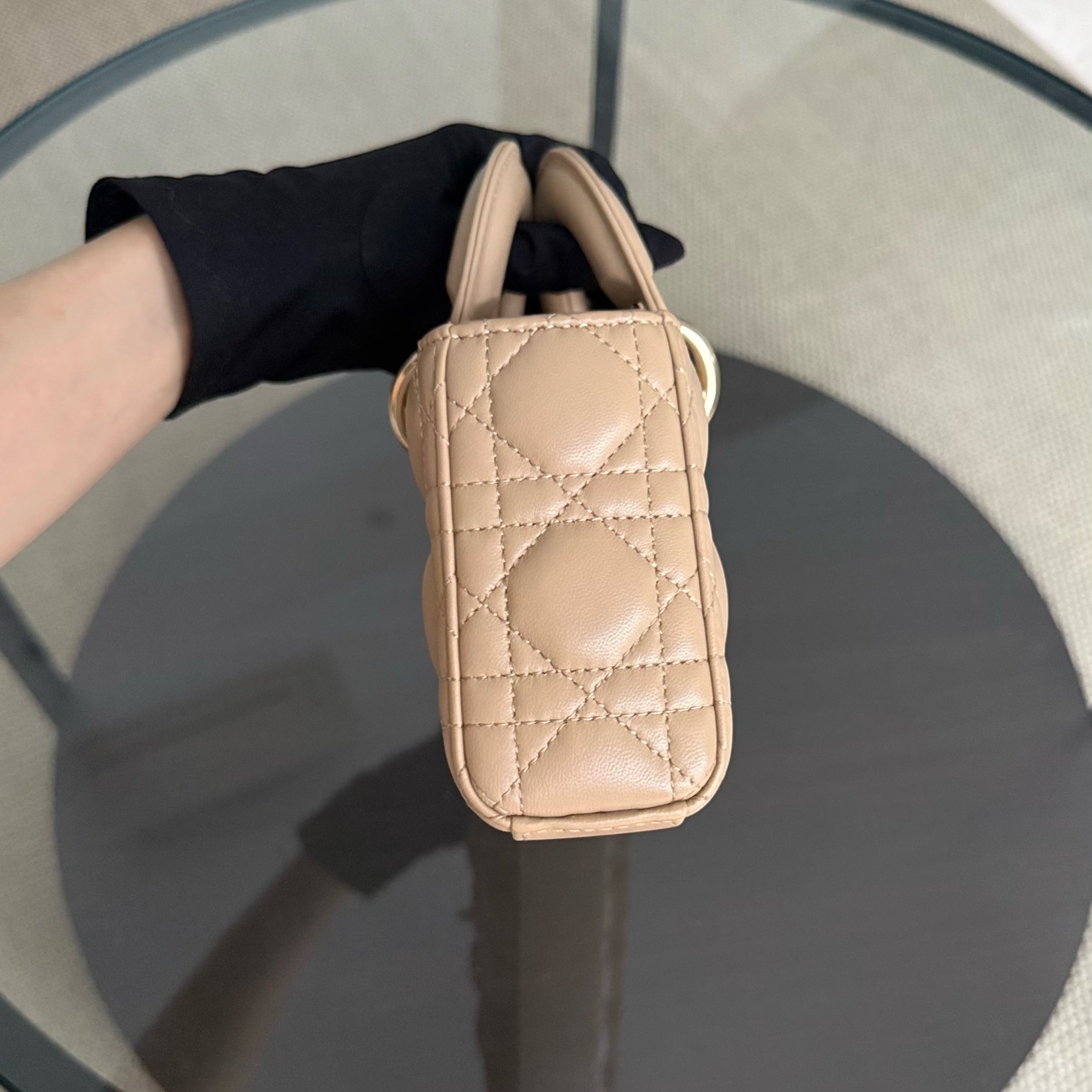 Dior D-Joy Small Lady - Cannage Lambskin Caramel Beige Gold Hardware