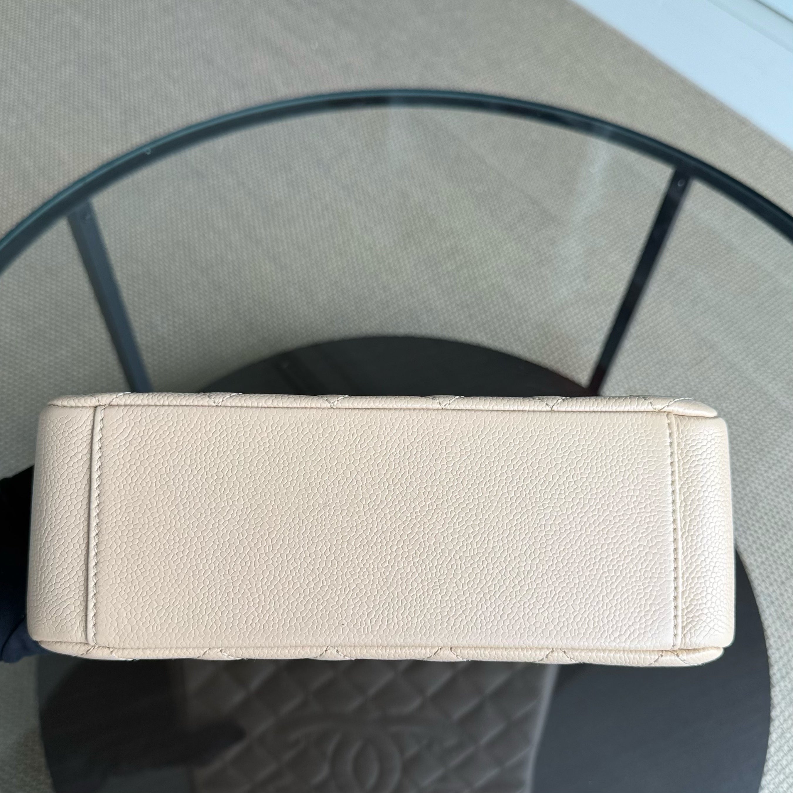 Chanel PST Petite Shopping Tote - Caviar Quilted Grained Calfskin Light Beige Gold Hardware