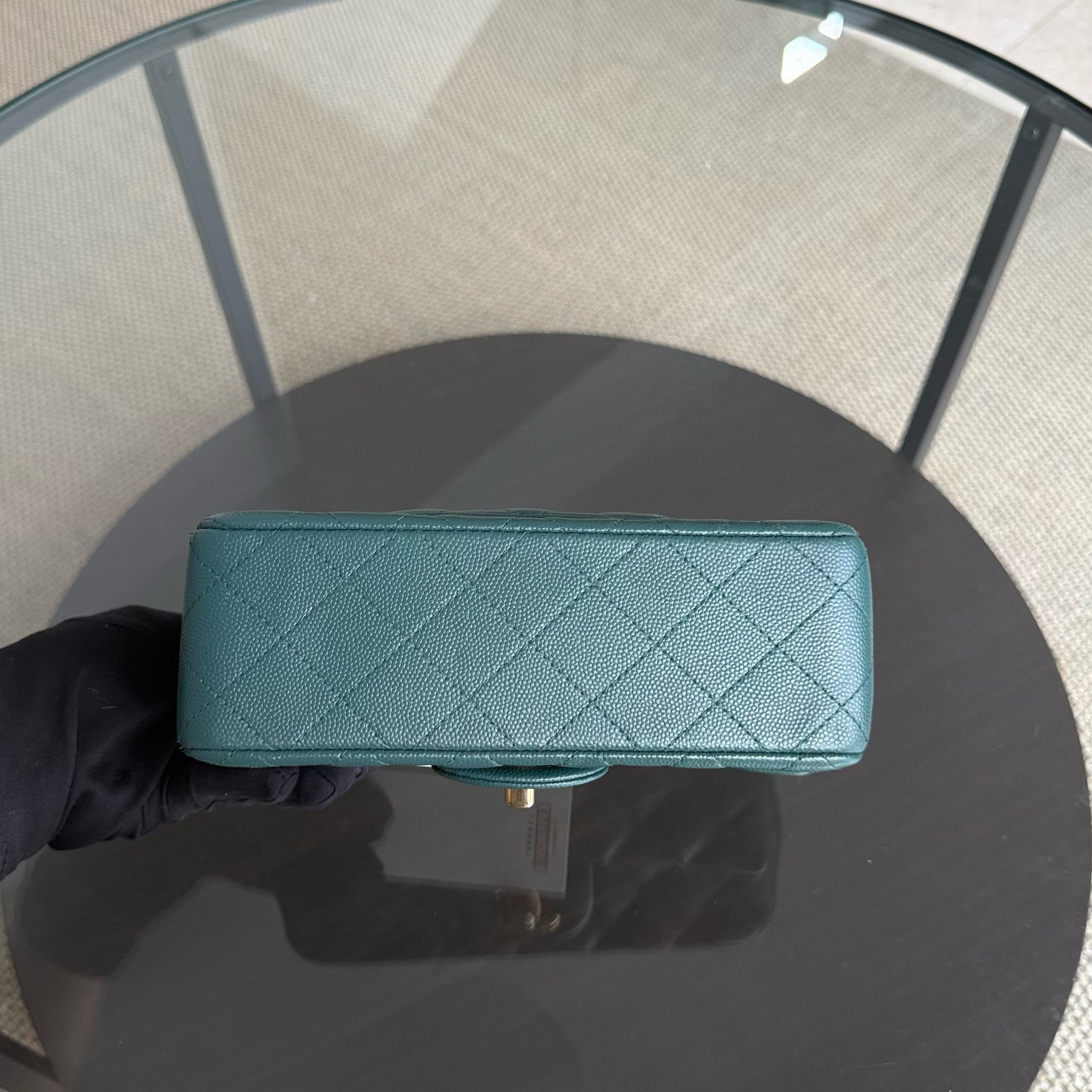 Chanel Classic Flap Mini - Caviar 20CM Quilted Dark Green Gold Hardware Series 24