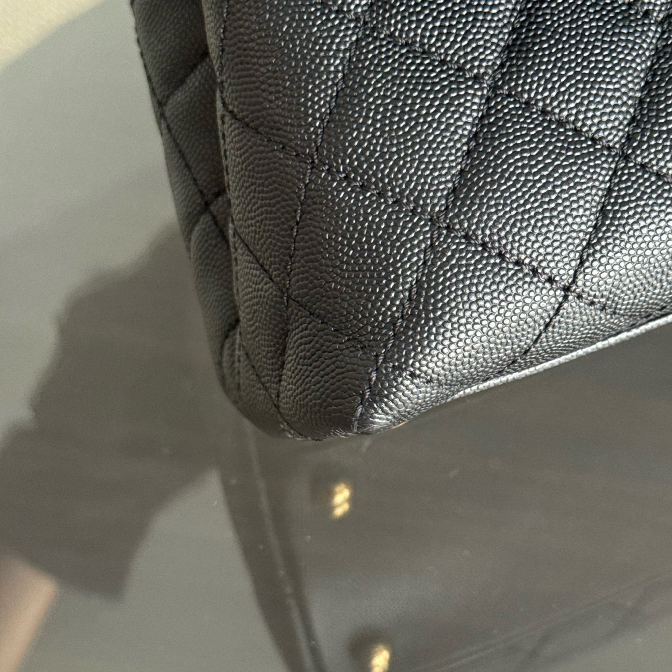 Chanel Coco Handle Medium - Caviar 29CM Quilted Black Gold Hardware Series 24