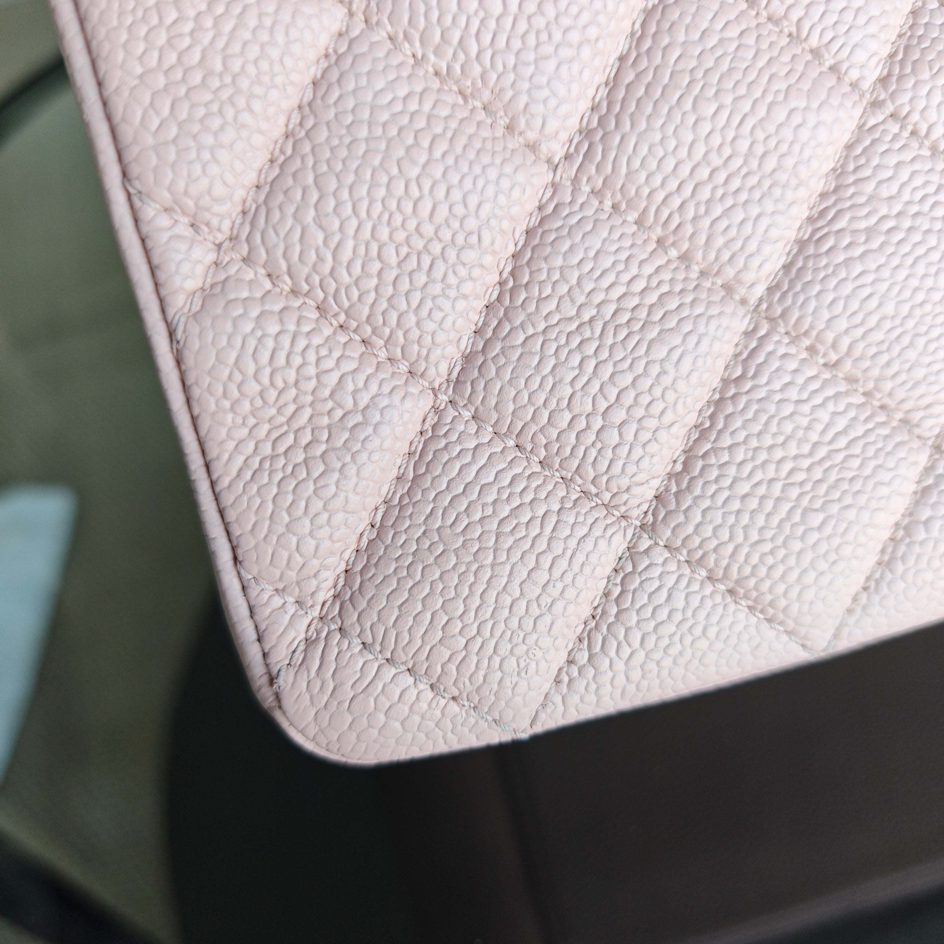 Chanel GST Grand Shopping Tote - Caviar Quilted Grained Calfskin Sakura Pink Silver Hardware Series 17