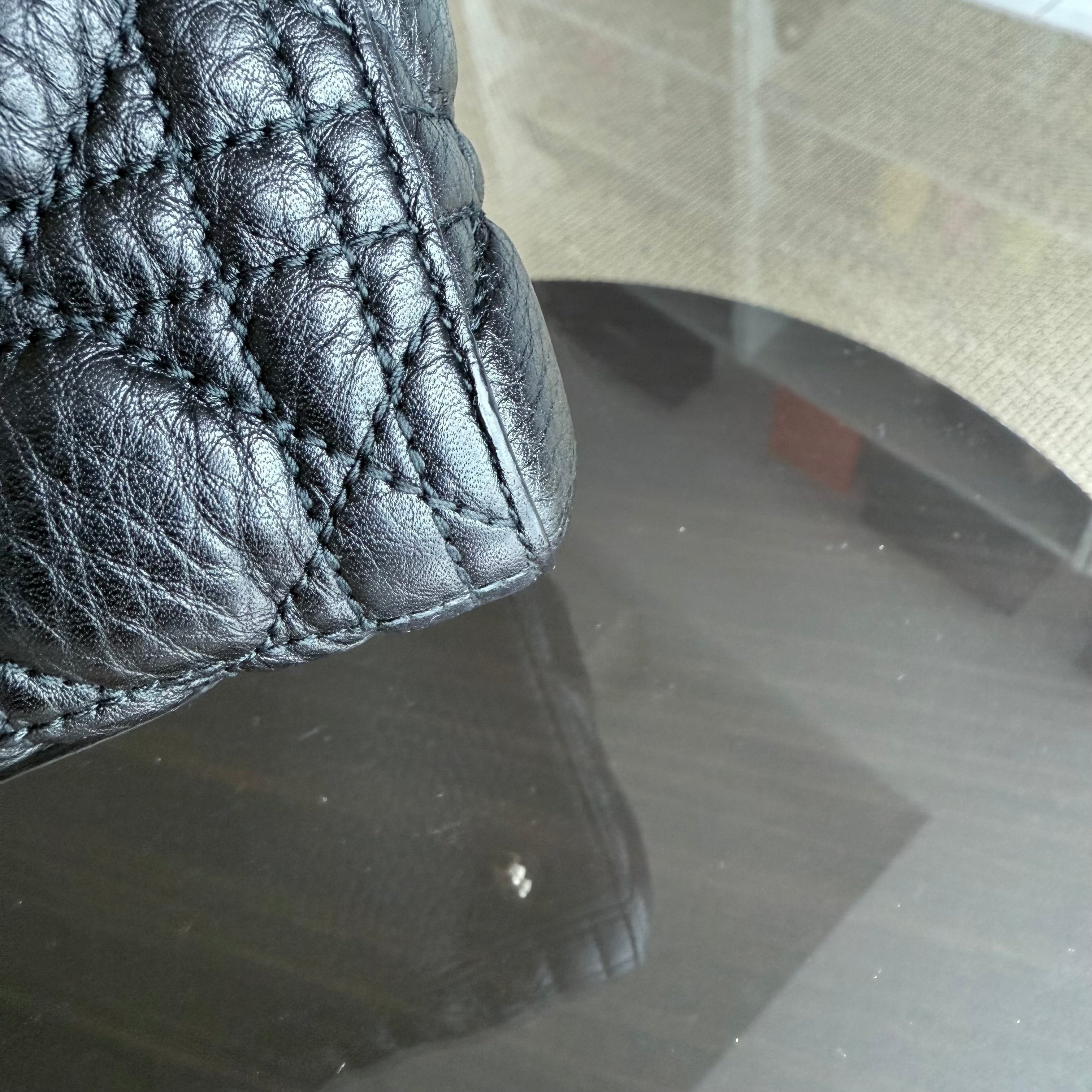 *Flap, Caviar* Lady Large Flap Caviar Cannage Black GHW No Strap