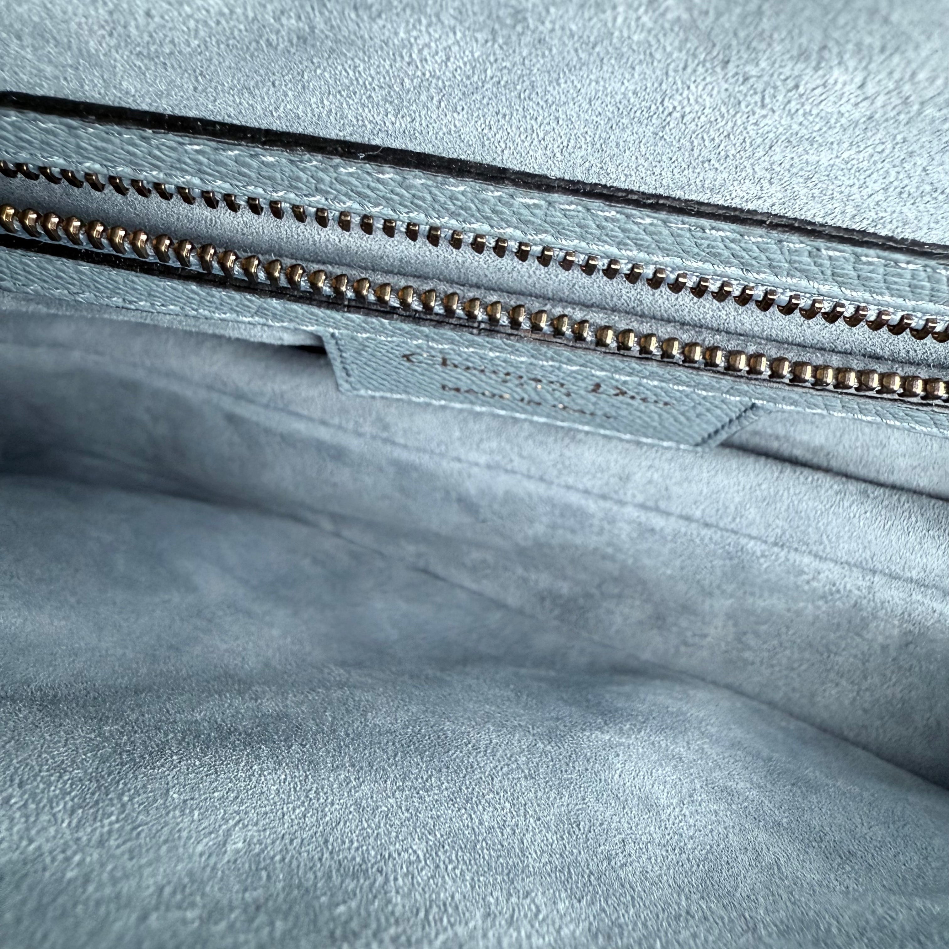 Dior Saddle Medium - 25CM Grained Calfskin Haze Blue Gold Hardware