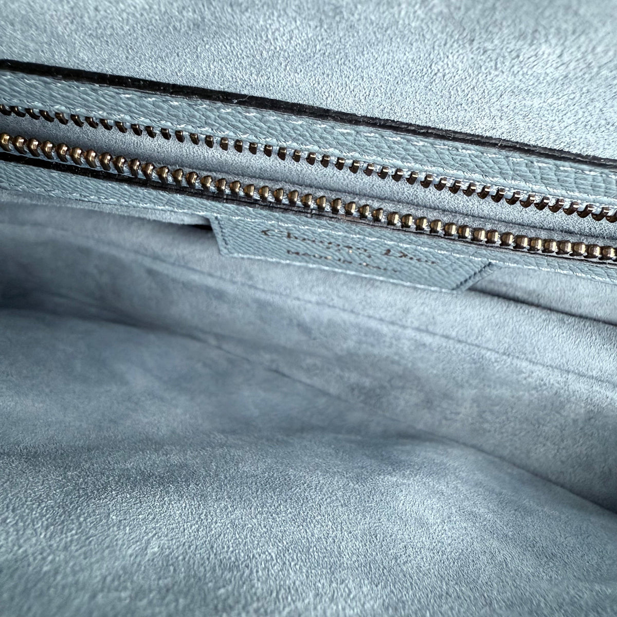 Dior Saddle Medium - 25CM Grained Calfskin Haze Blue Gold Hardware