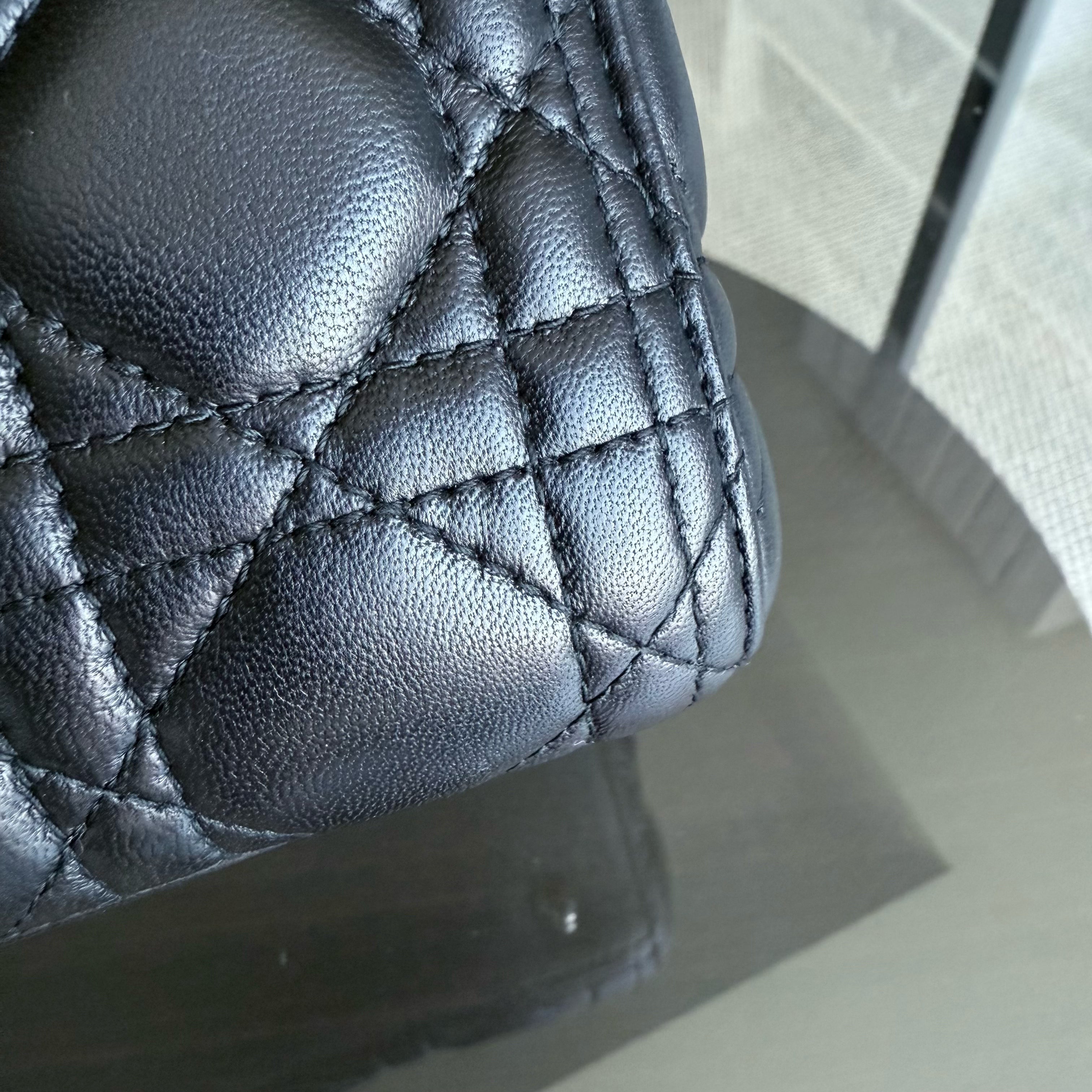 Dior Lady Medium - Cannage Lambskin Black Silver Hardware