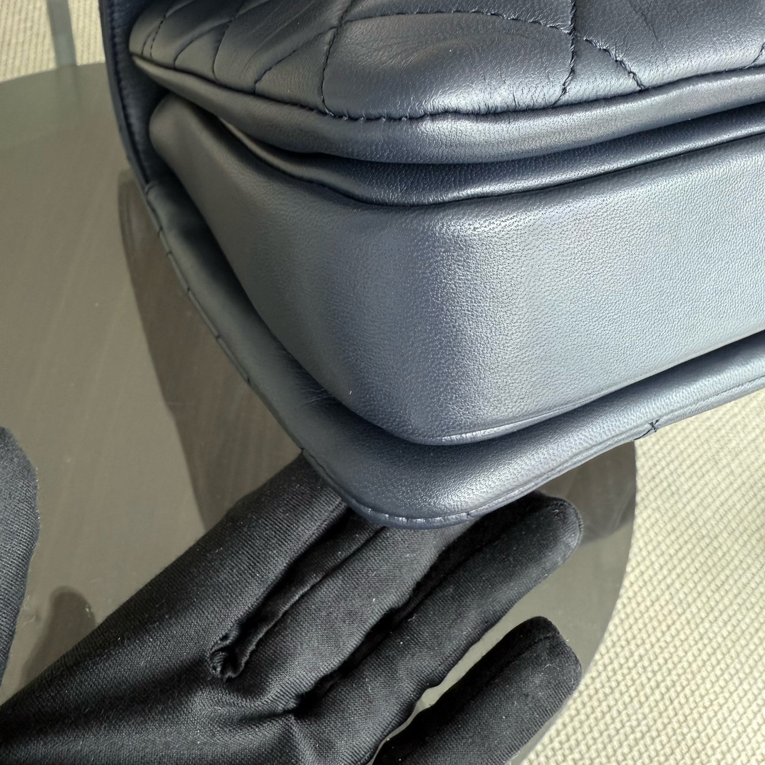 Chanel Trendy CC Large - Quilted Lambskin 30CM Navy Blue Gold Hardware Series 24