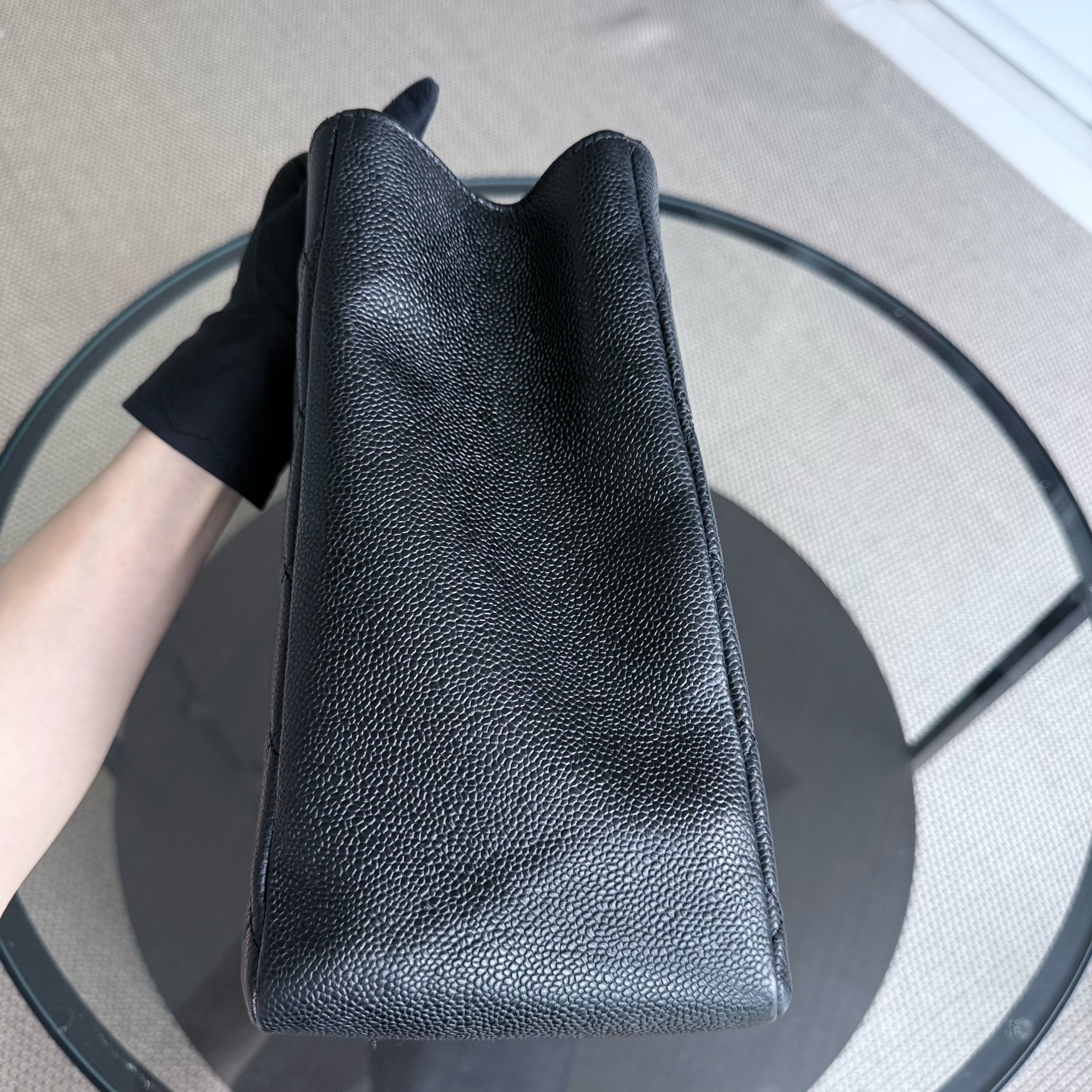 Chanel GST Grand Shopping Tote - Caviar Quilted Black Silver Hardware Series 12