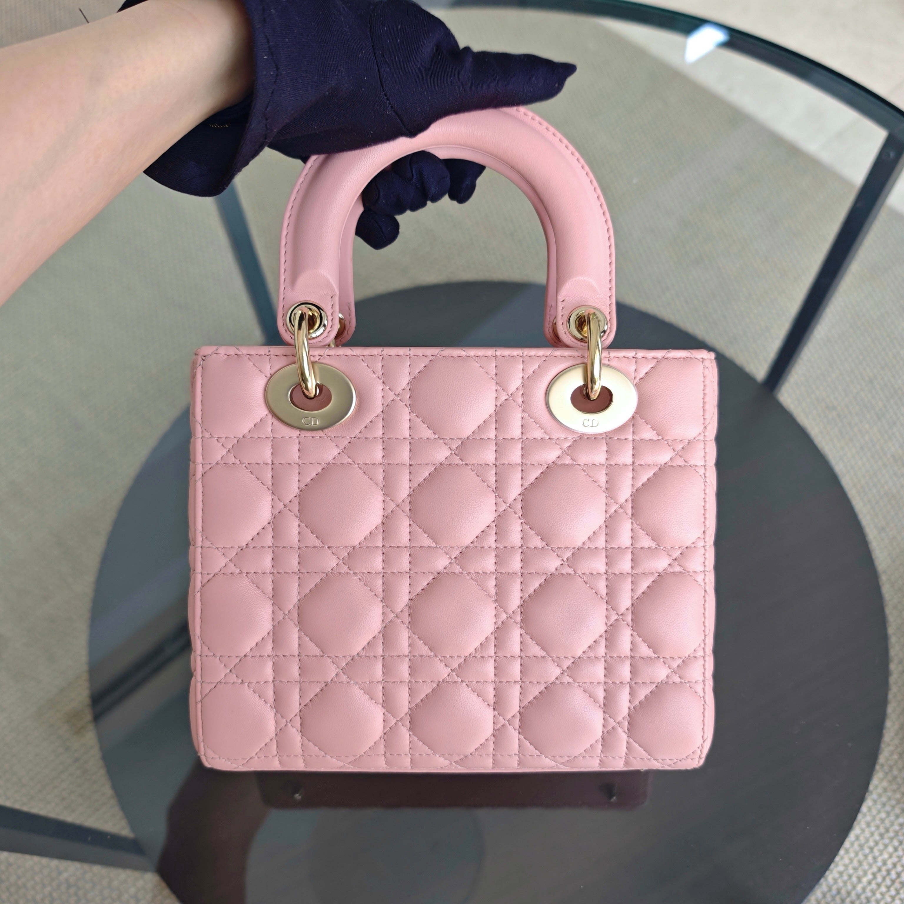 Dior Lady Small ABC Flap - Cannage Lambskin Light Pink Gold Hardware MyABC