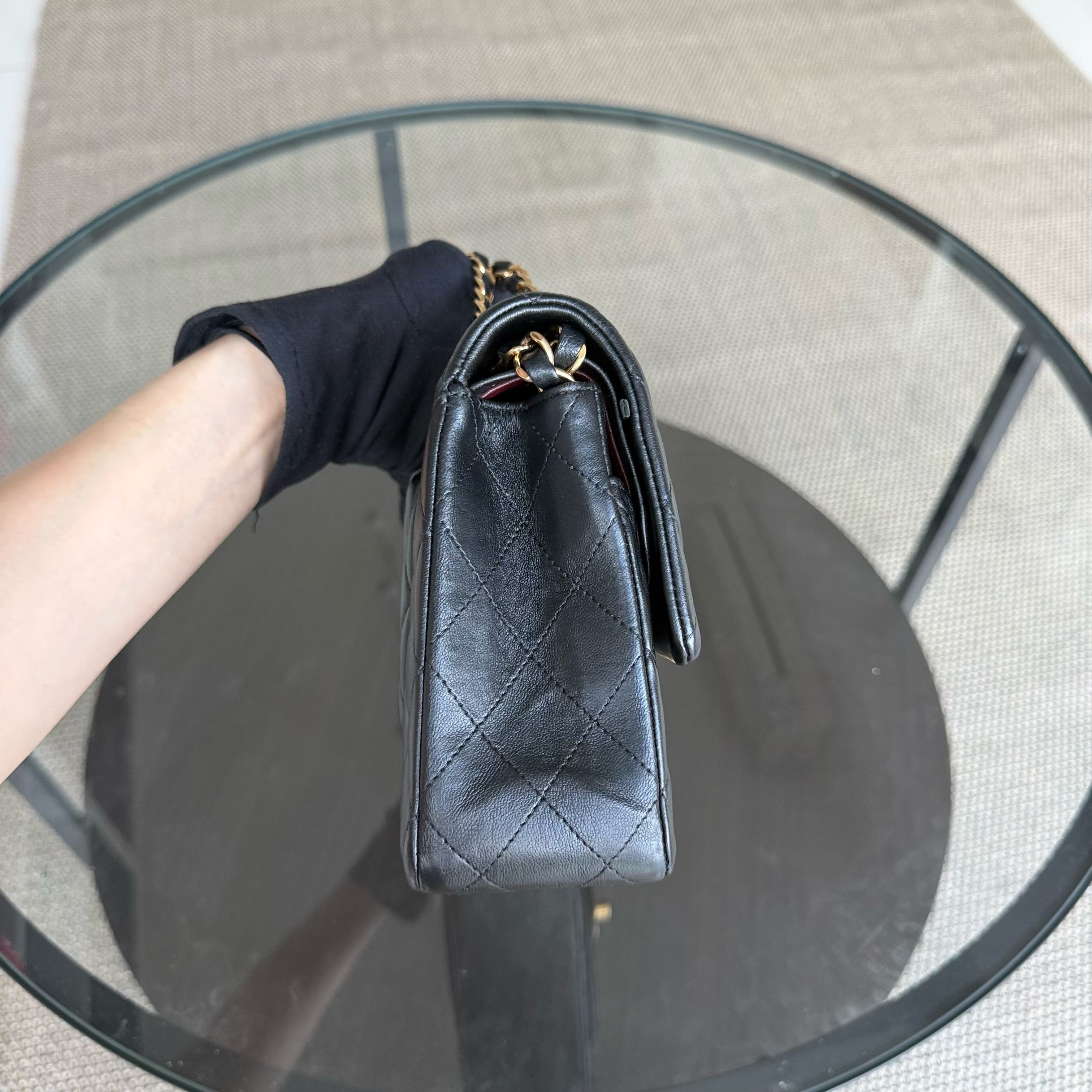 Chanel Classic Flap Medium - 25CM Quilted Lambskin Black Gold Hardware Series 23