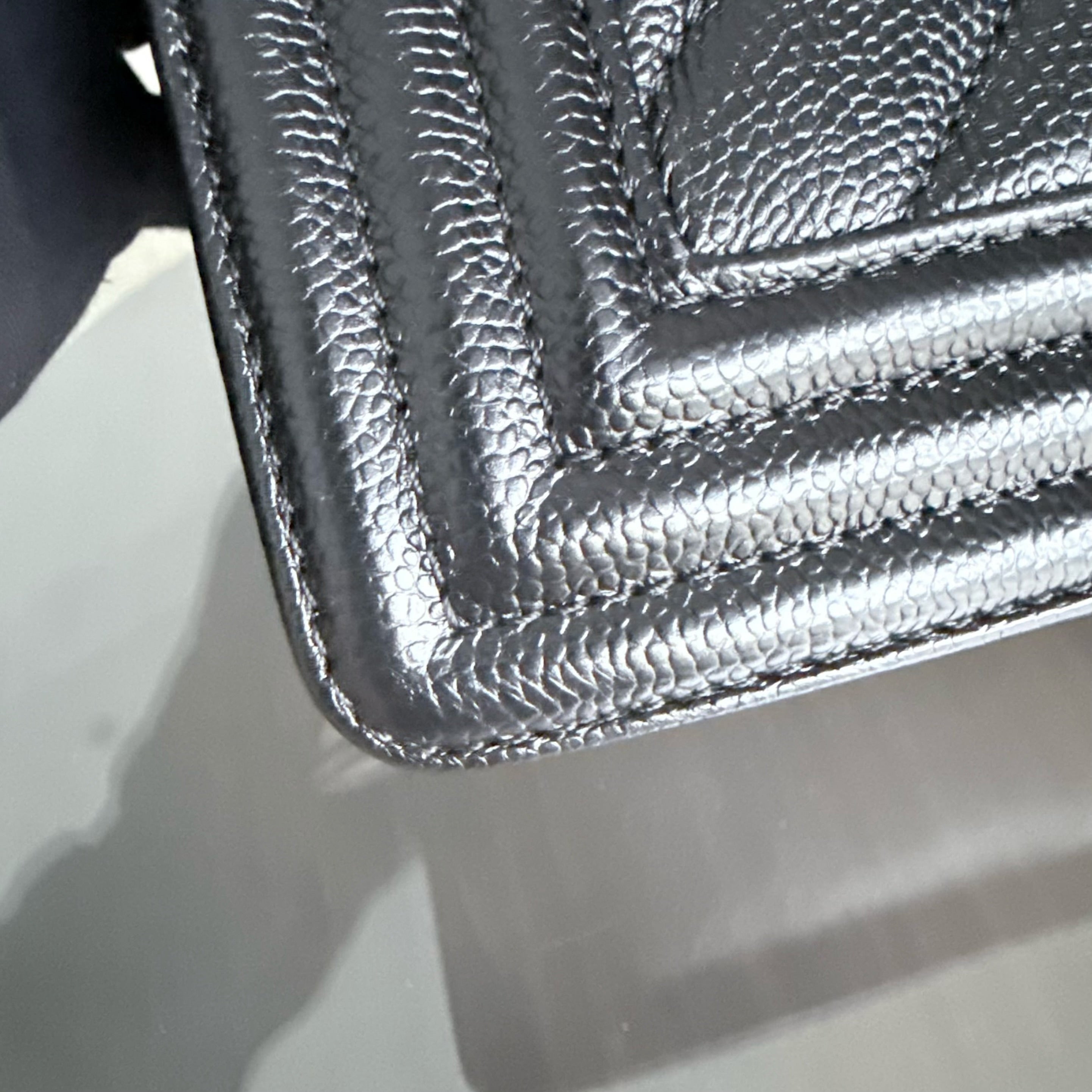 Chanel Boy Medium - Caviar 25CM Chevron Black Gold Hardware Series 24