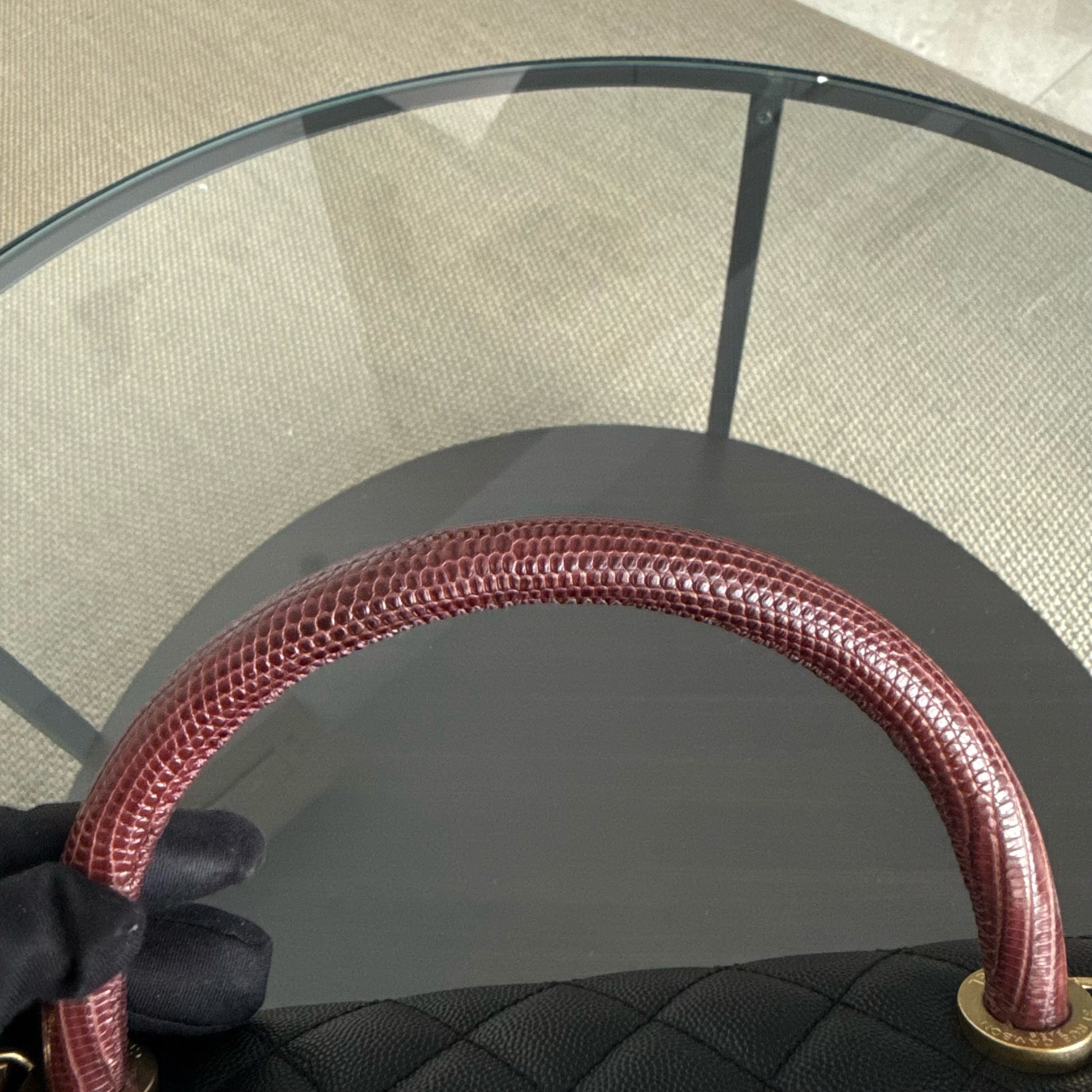 Chanel Coco Handle Medium - Caviar 29CM Quilted Black Gold Hardware Series 24