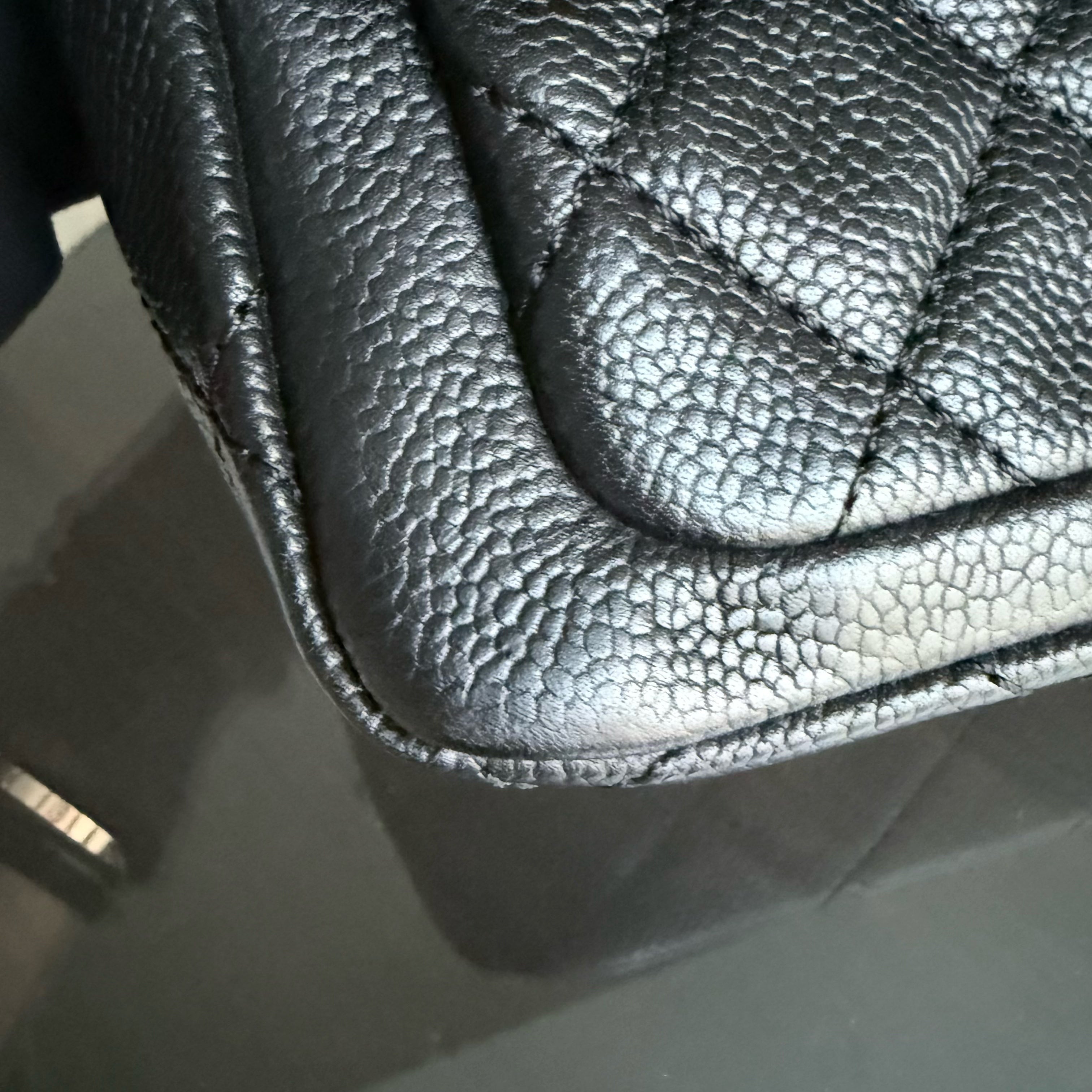 Chanel Seasonal Flap - 24CM Caviar Grained Calfskin Black Silver Hardware Series 18