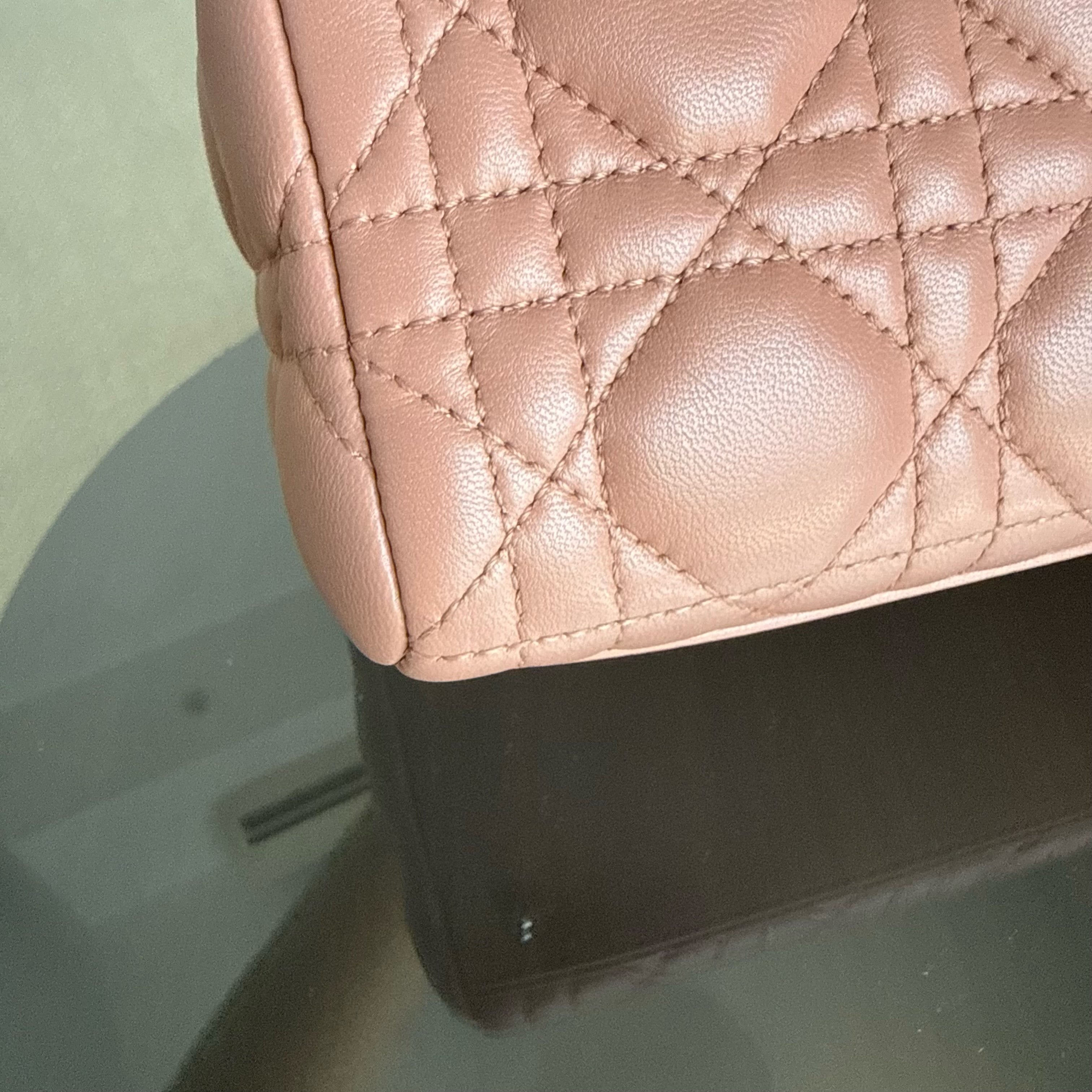 Dior Lady Medium - Cannage Lambskin Blush Gold Hardware Strap