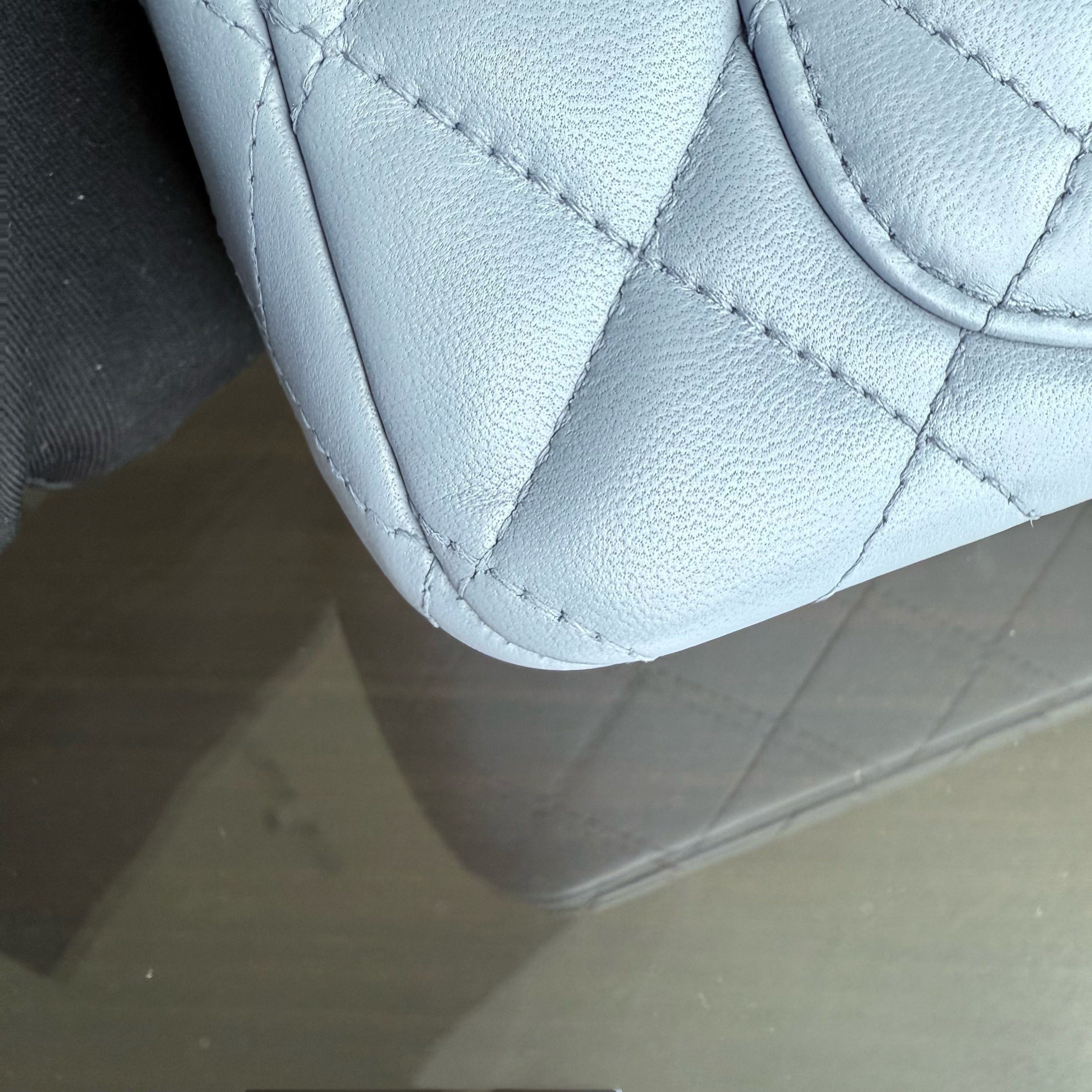 Chanel Classic Flap Mini - 20CM Quilted Lambskin Blue Silver Hardware Series 16