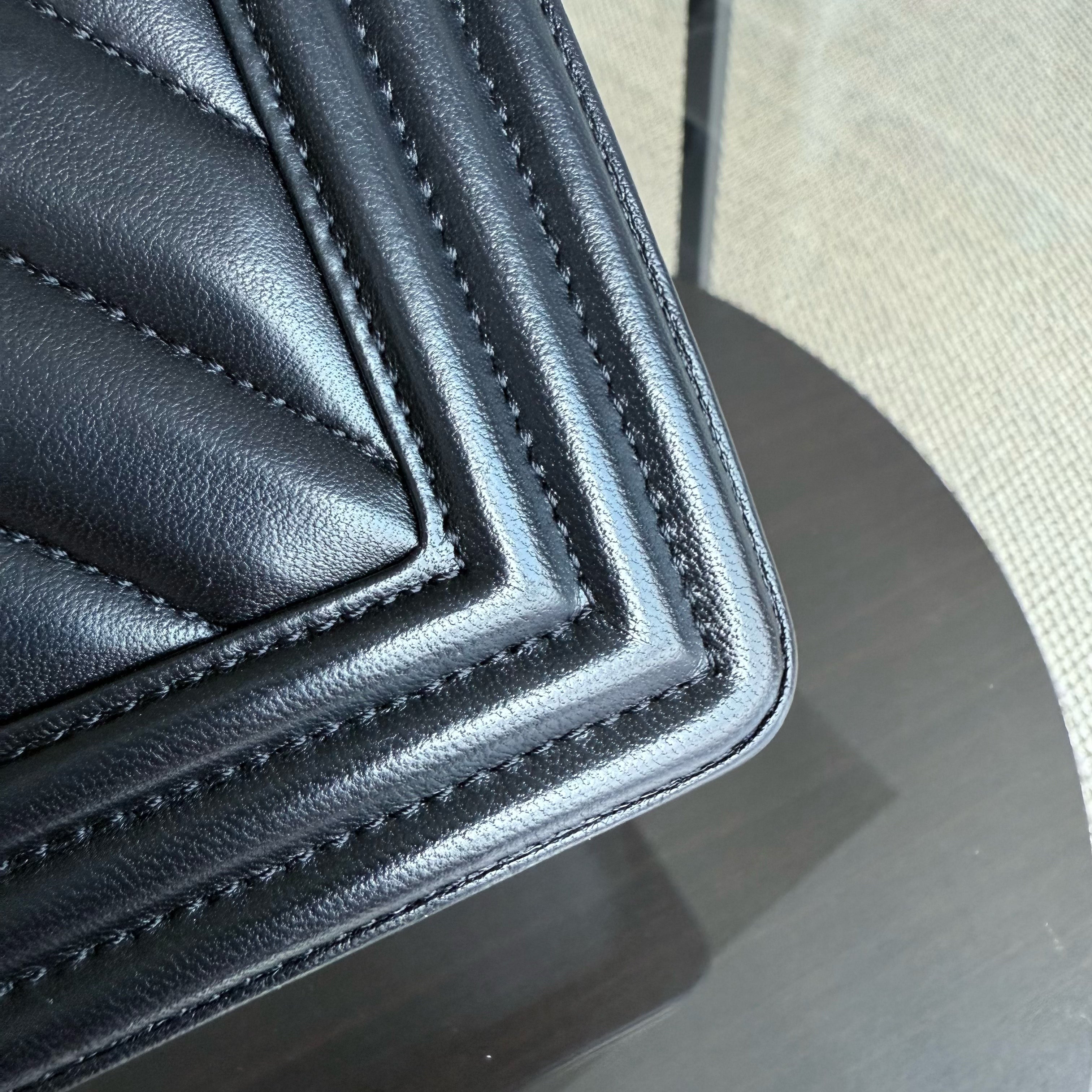 Chanel Boy Medium - 25CM Quilted Calfskin Black Dark Silver Hardware Series 25