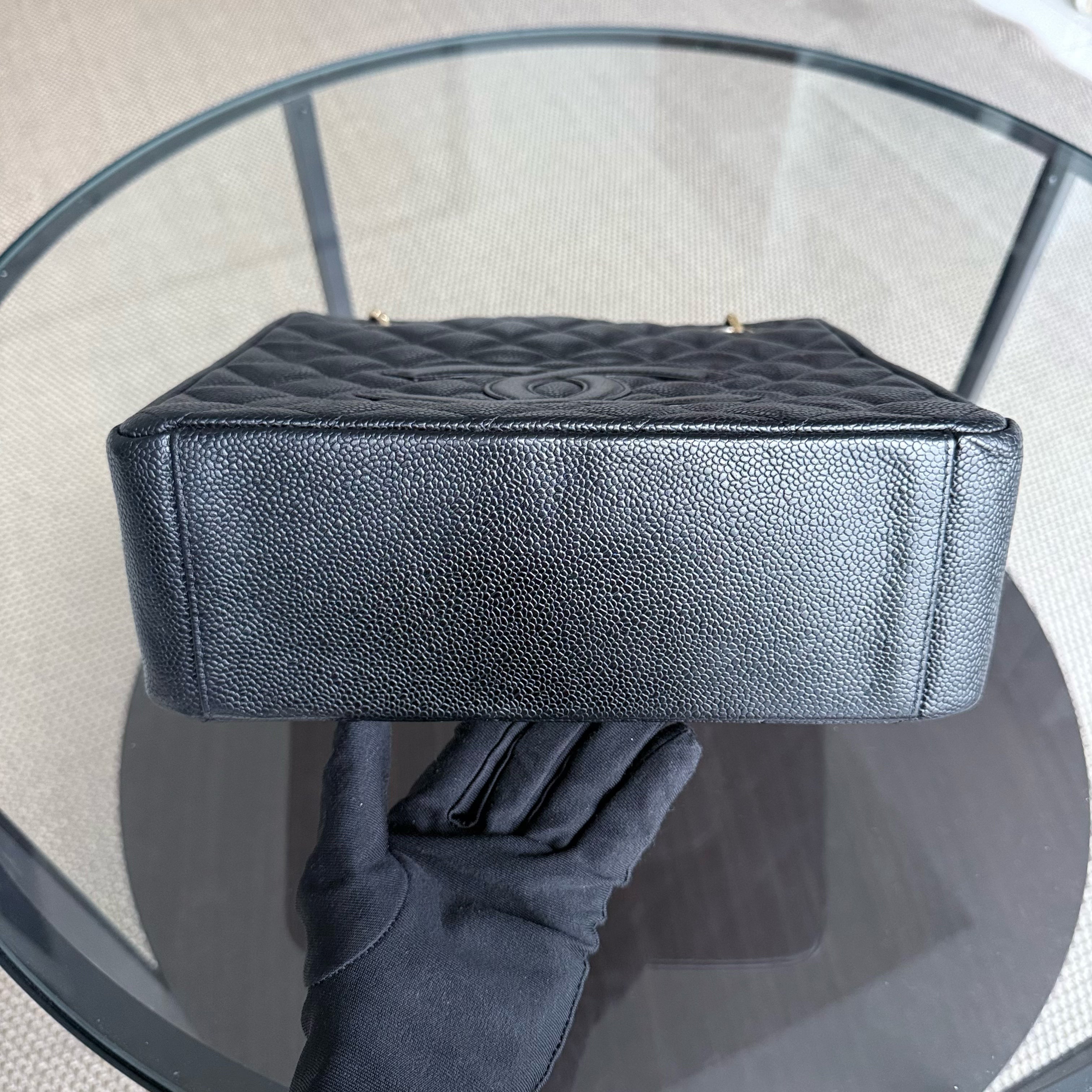 Chanel PST Petite Shopping Tote - Caviar Quilted Black Gold Hardware Series 8