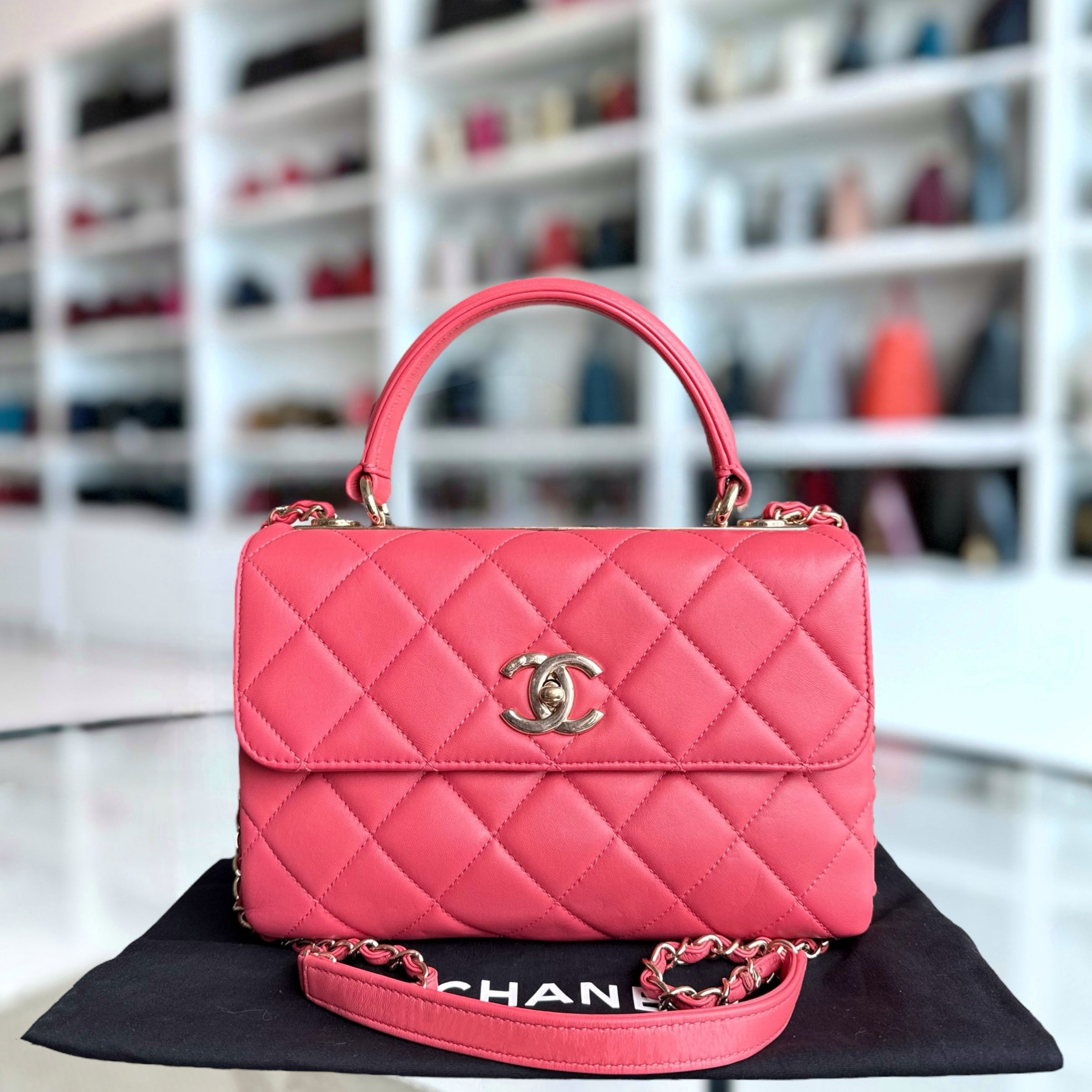 Chanel Trendy CC Small - Quilted Lambskin Pink Gold Hardware