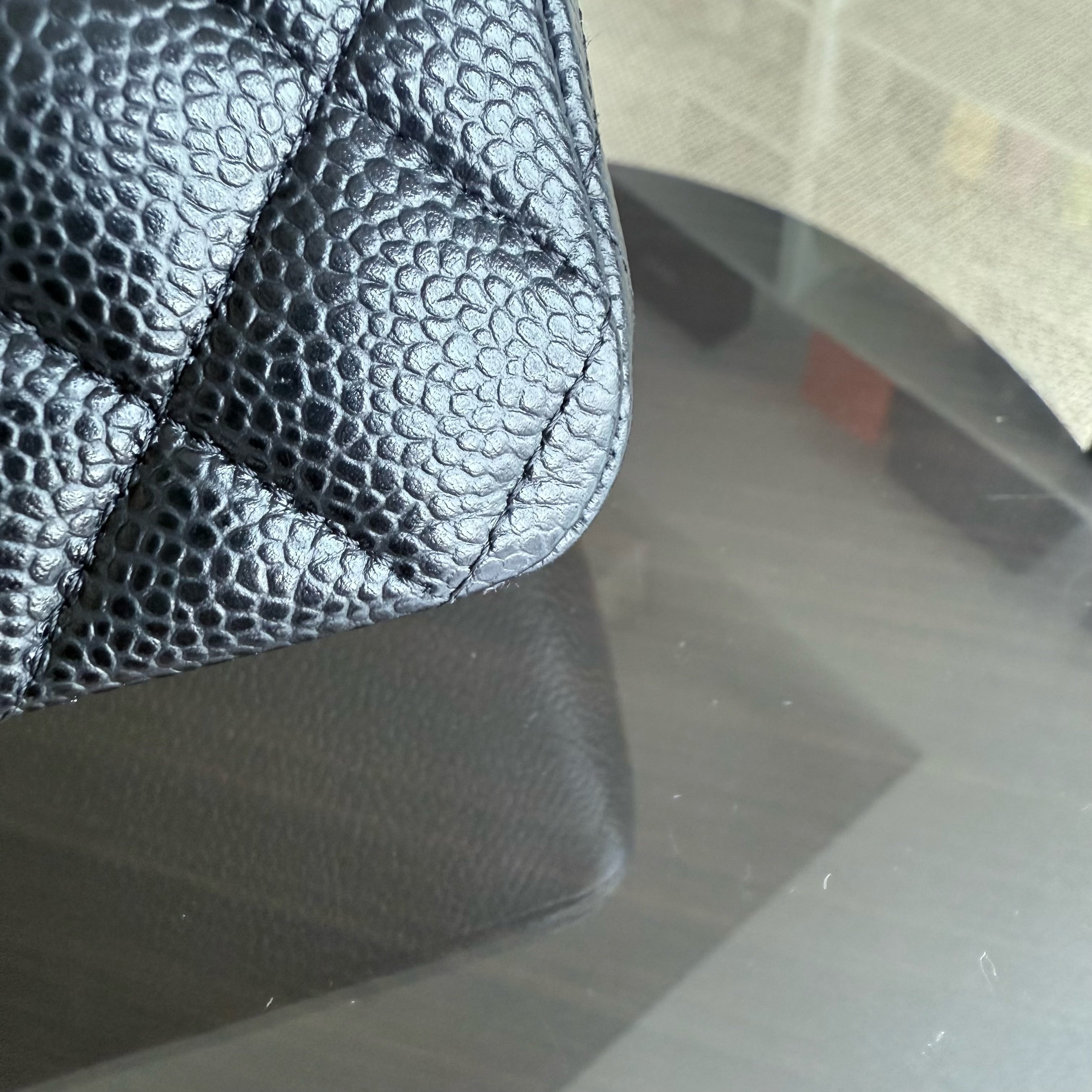 Chanel Classic Flap Medium - Caviar 25CM Quilted Black Gold Hardware Series 27