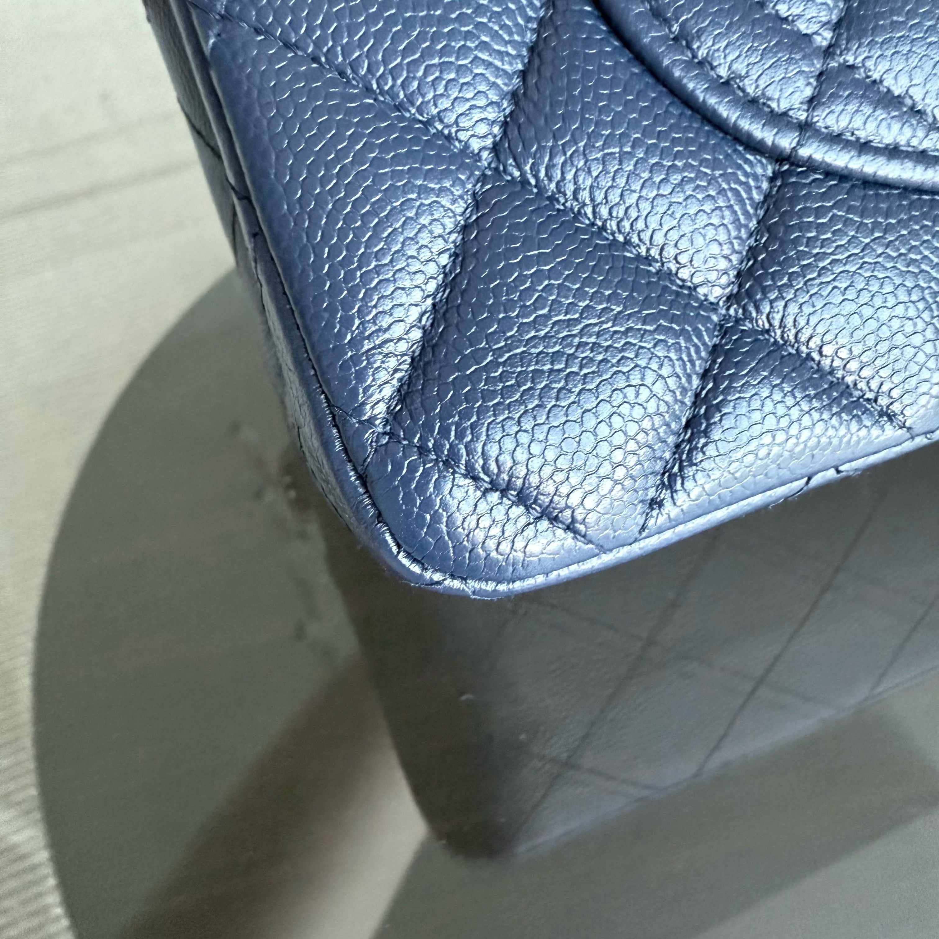 Chanel Classic Flap Small - Caviar 23CM Quilted Dark Blue Gold Hardware Series 24