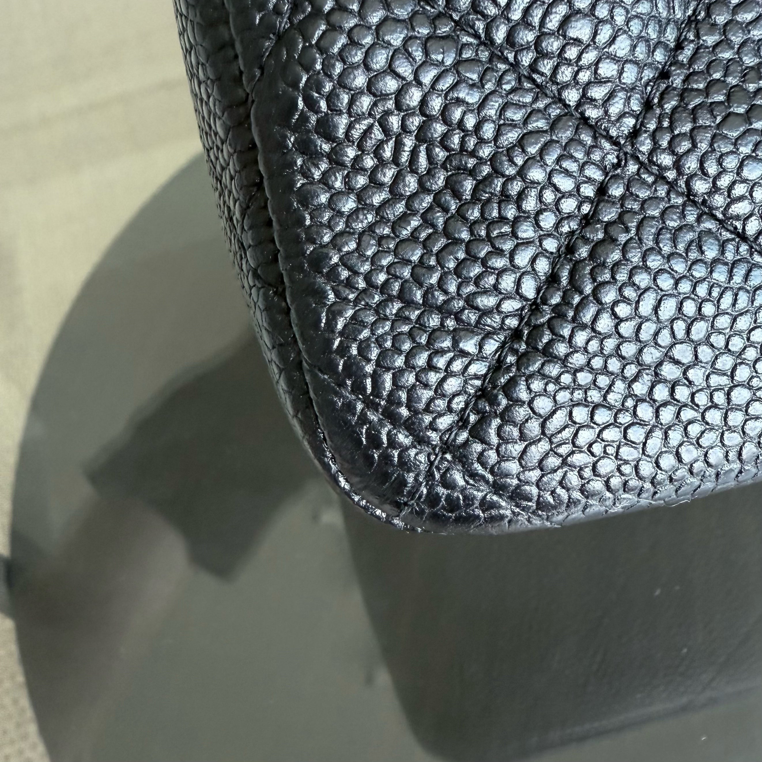 Chanel Classic Flap Jumbo - Caviar Double Flap 30CM Quilted Black Gold Hardware Series 15