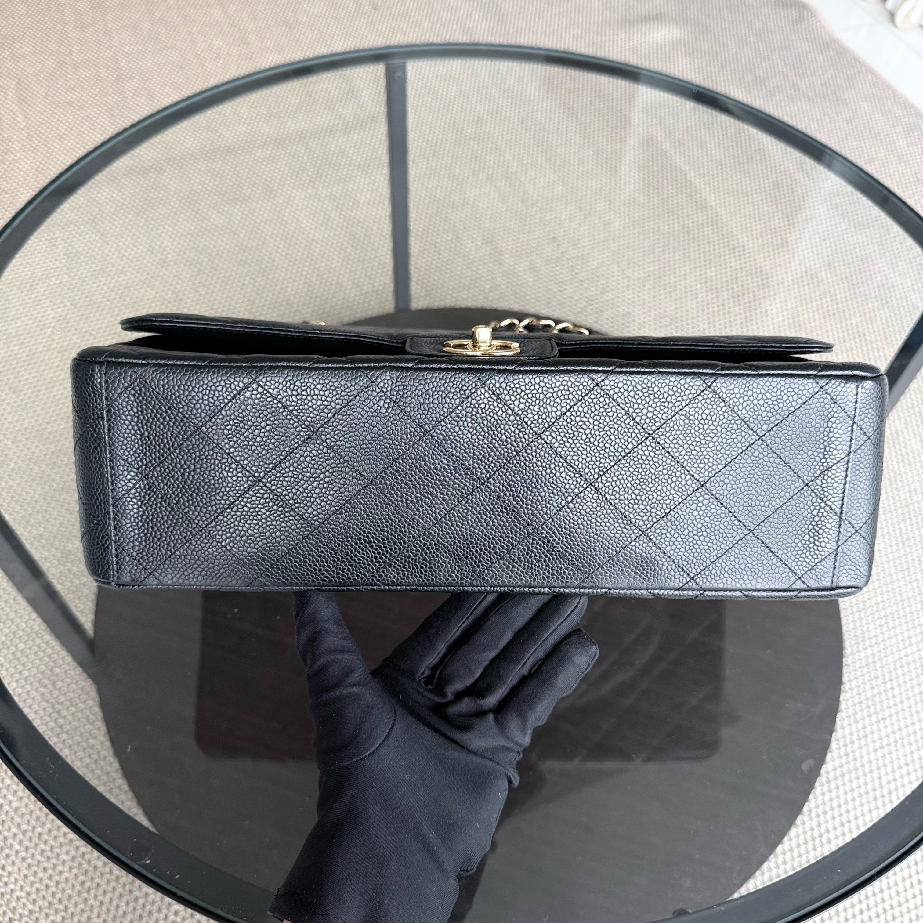 Chanel Classic Flap Maxi - Caviar 33CM Quilted Black Gold Hardware Series 13