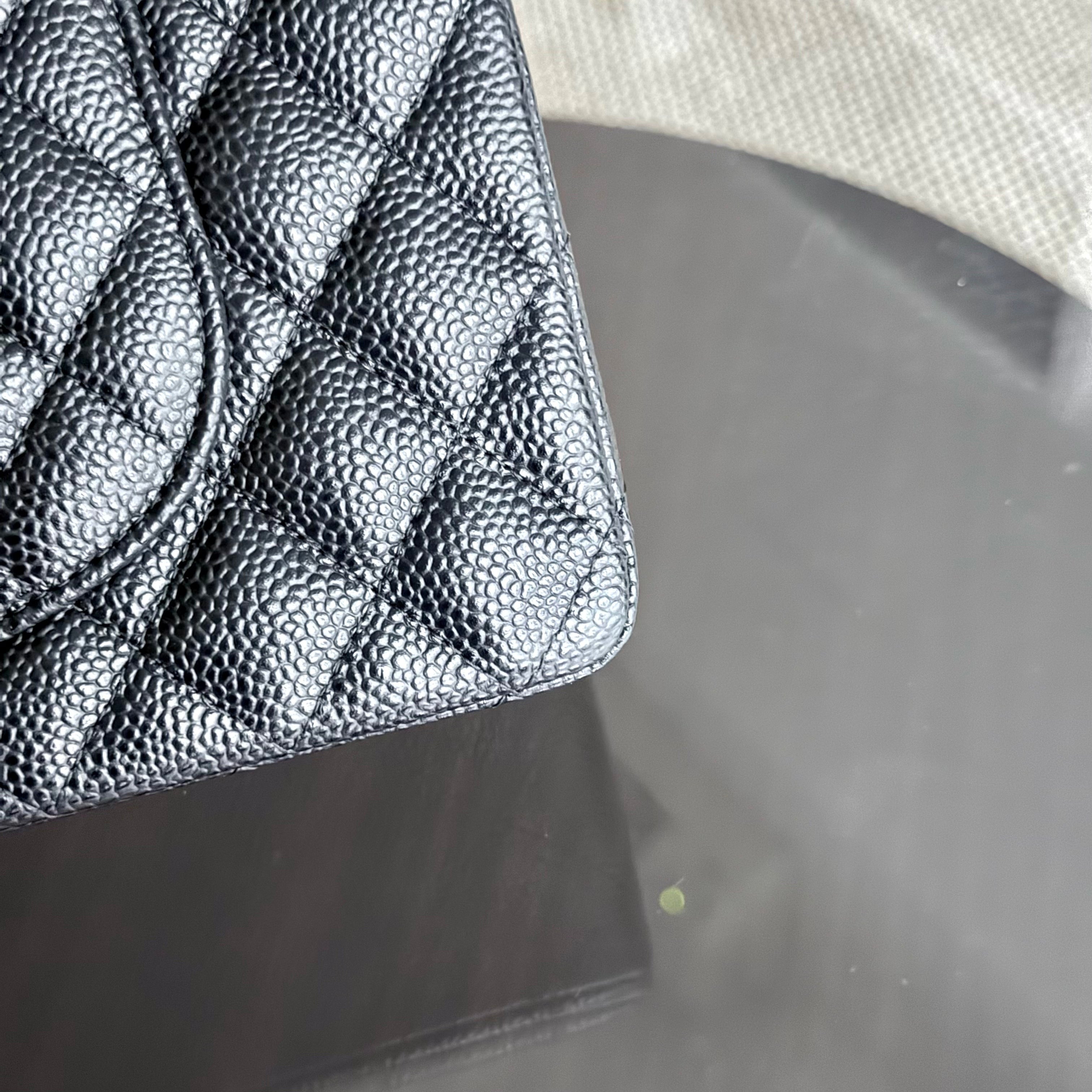 Chanel Classic Flap Medium - Caviar 25CM Quilted Black Gold Hardware Series 30