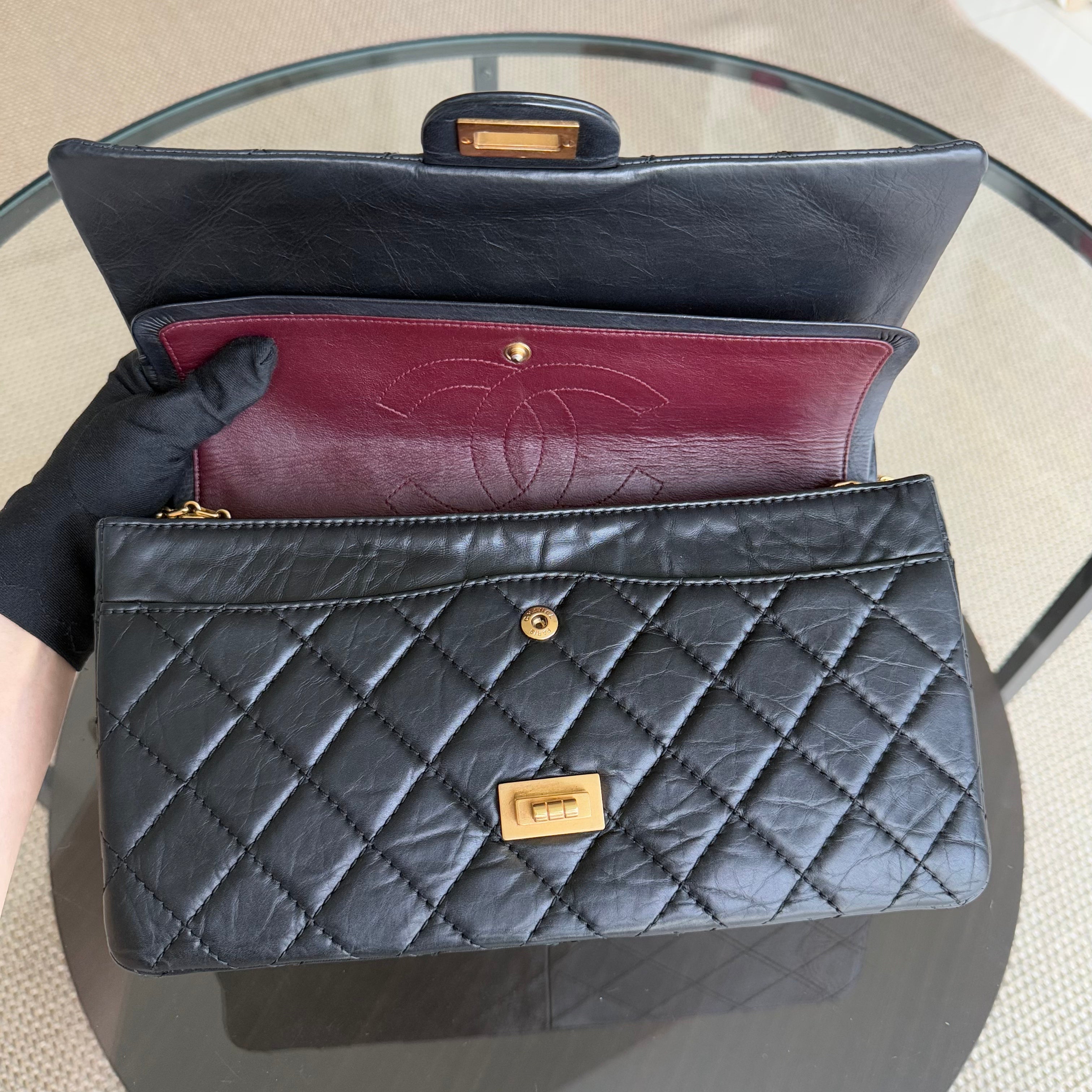 Chanel 2.55 Reissue 226 - Medium Calfskin Quilted Black Gold Hardware Series 15