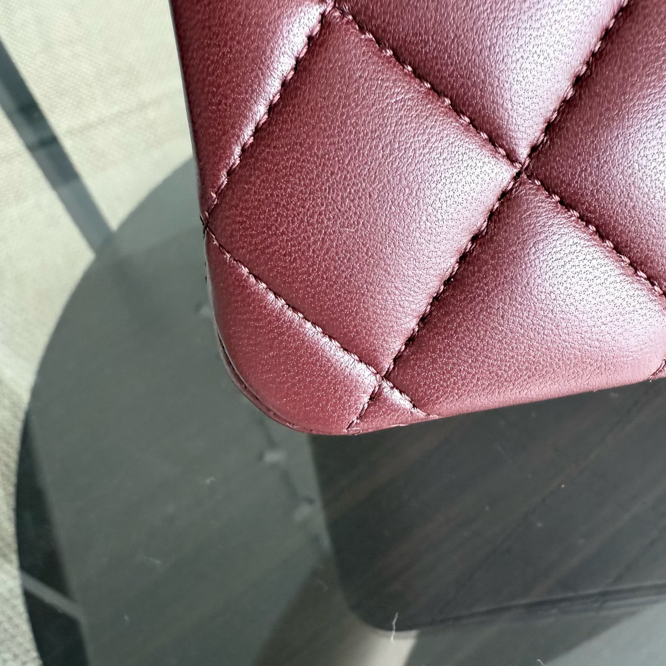 Chanel Classic Flap Medium - 25CM Quilted Lambskin Burgundy Dark Red Gold Hardware Series 21