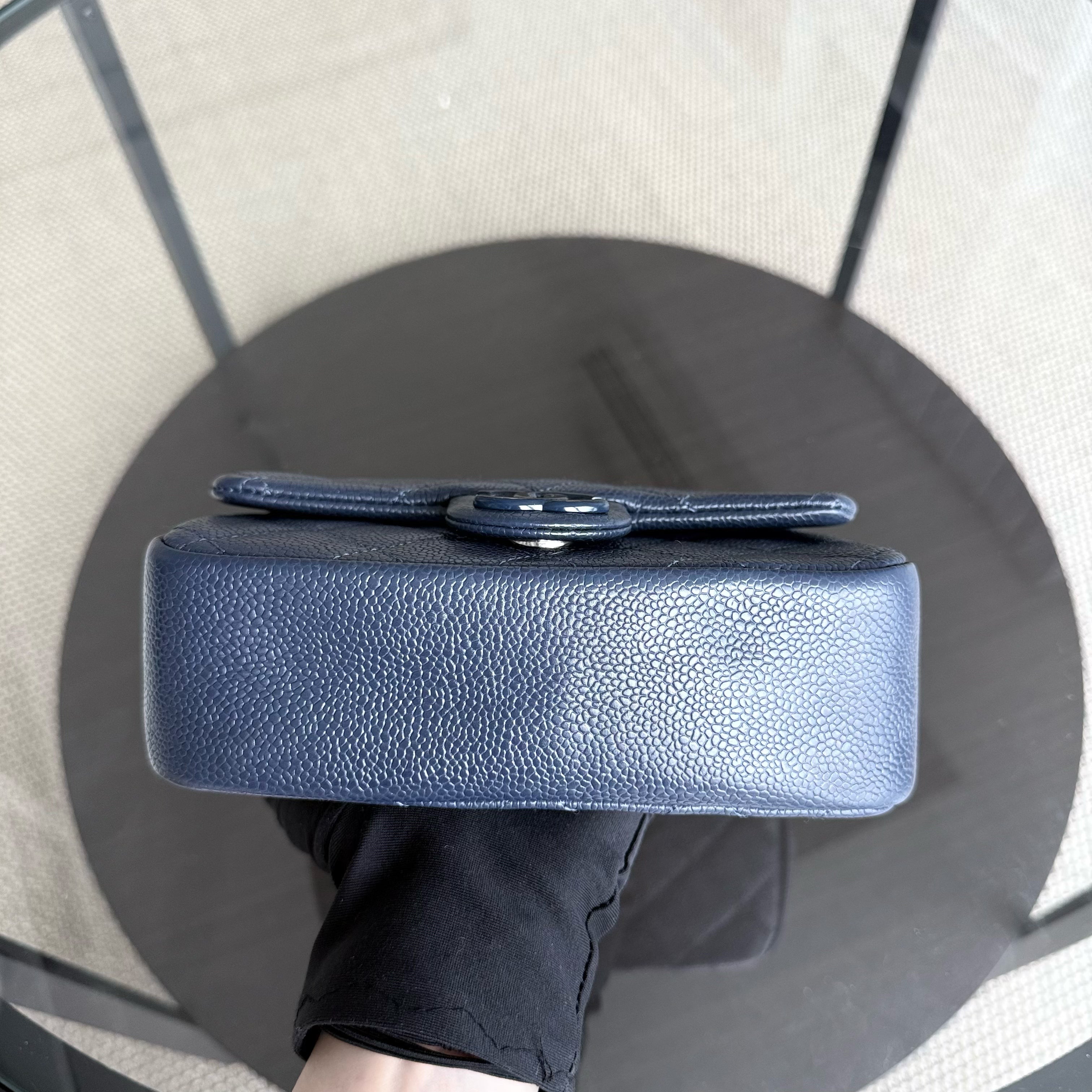 Chanel CC Flap Mini Square - Caviar Quilted All Blue Hardware Series 29