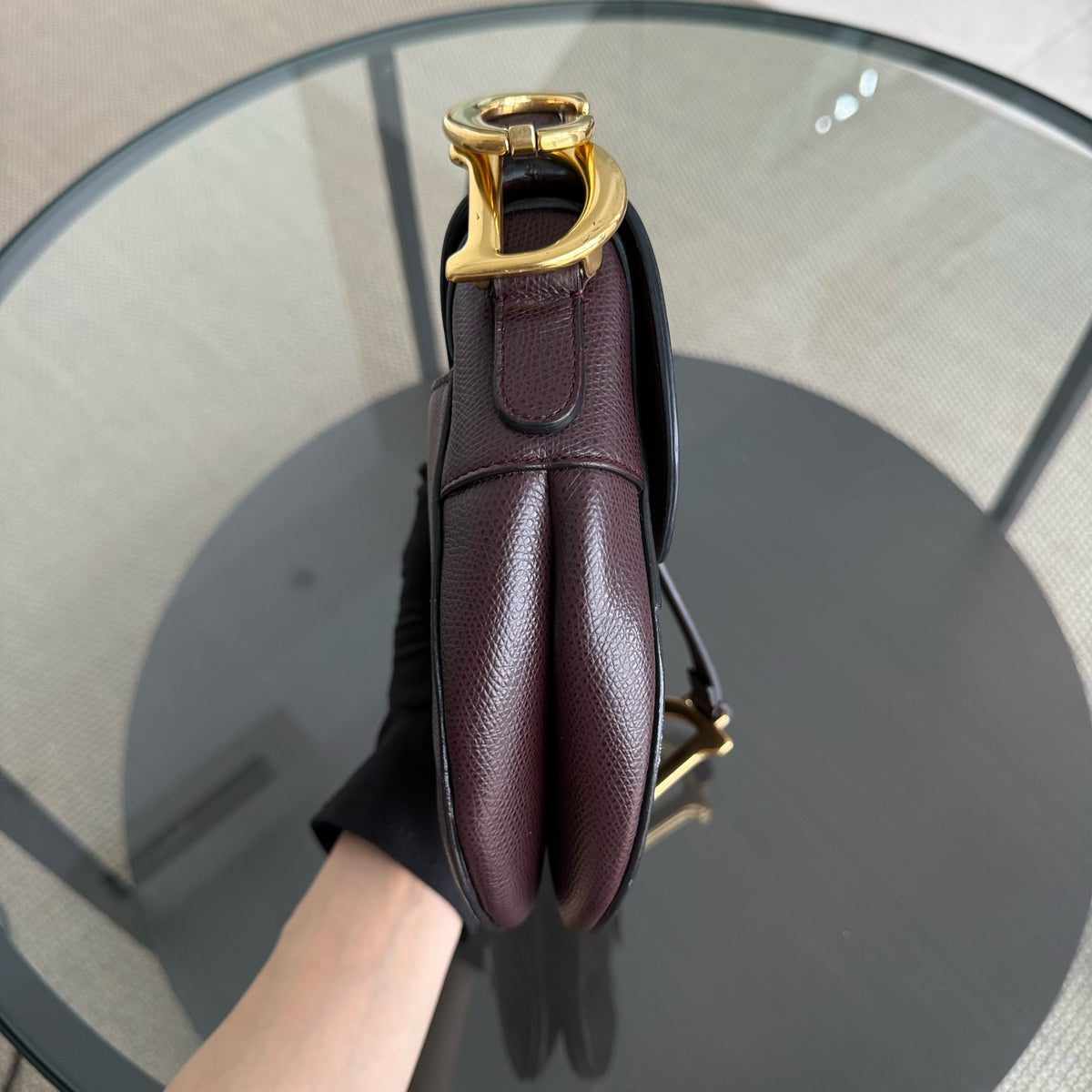 Dior Saddle Medium - Caviar Black Gold Hardware with Strap