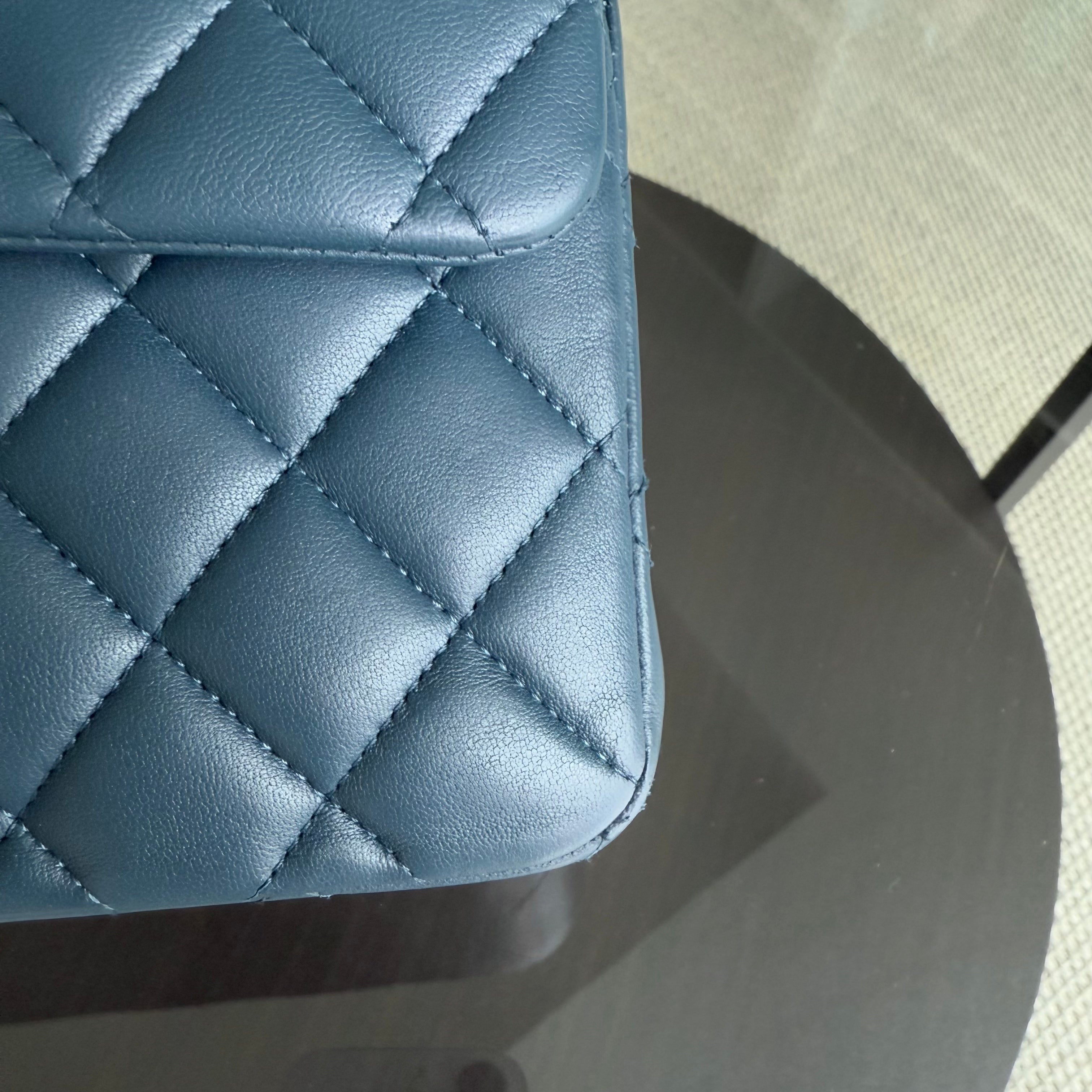 Chanel Classic Flap Small - 23CM Quilted Lambskin Dark Blue Silver Hardware Series 26