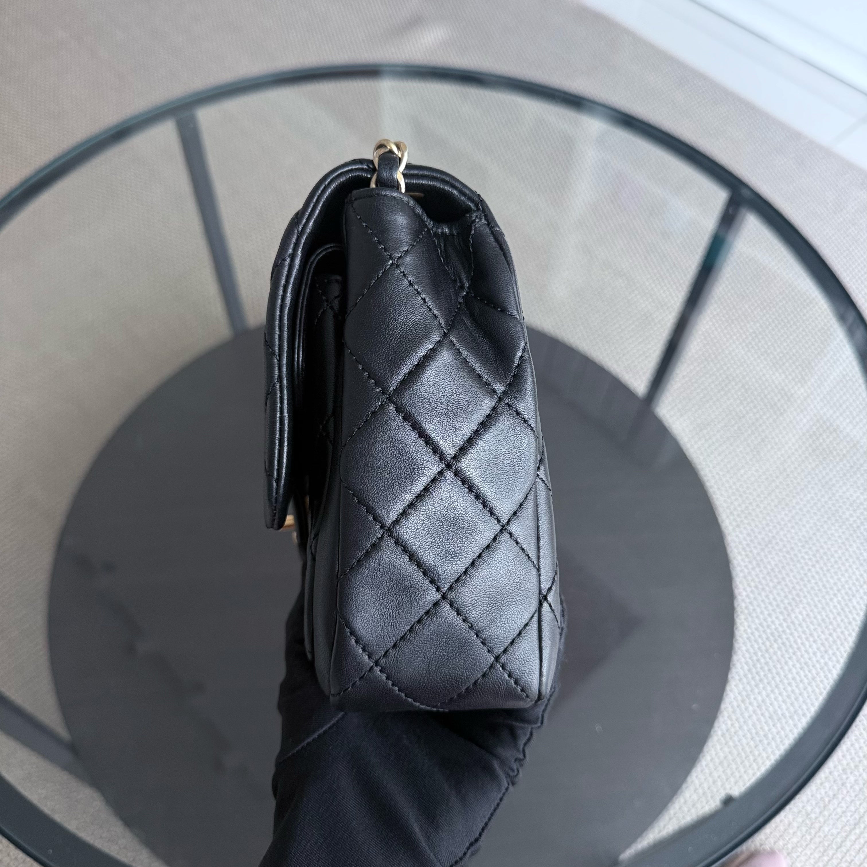 Chanel Seasonal Flap - 27CM Quilted Lambskin Black Gold Hardware Series 18